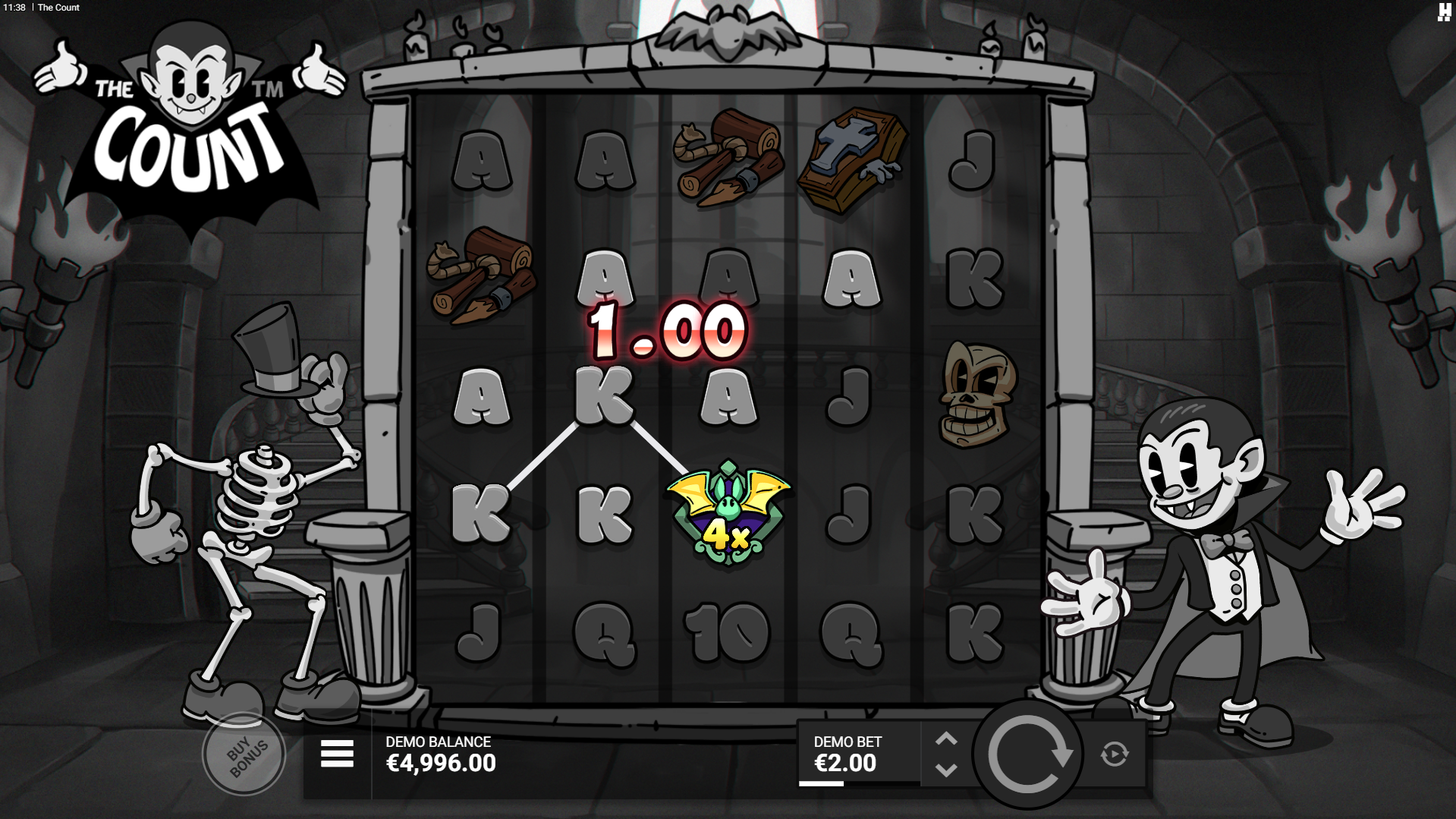 The Count Offers Players 19 Fixed Paylines