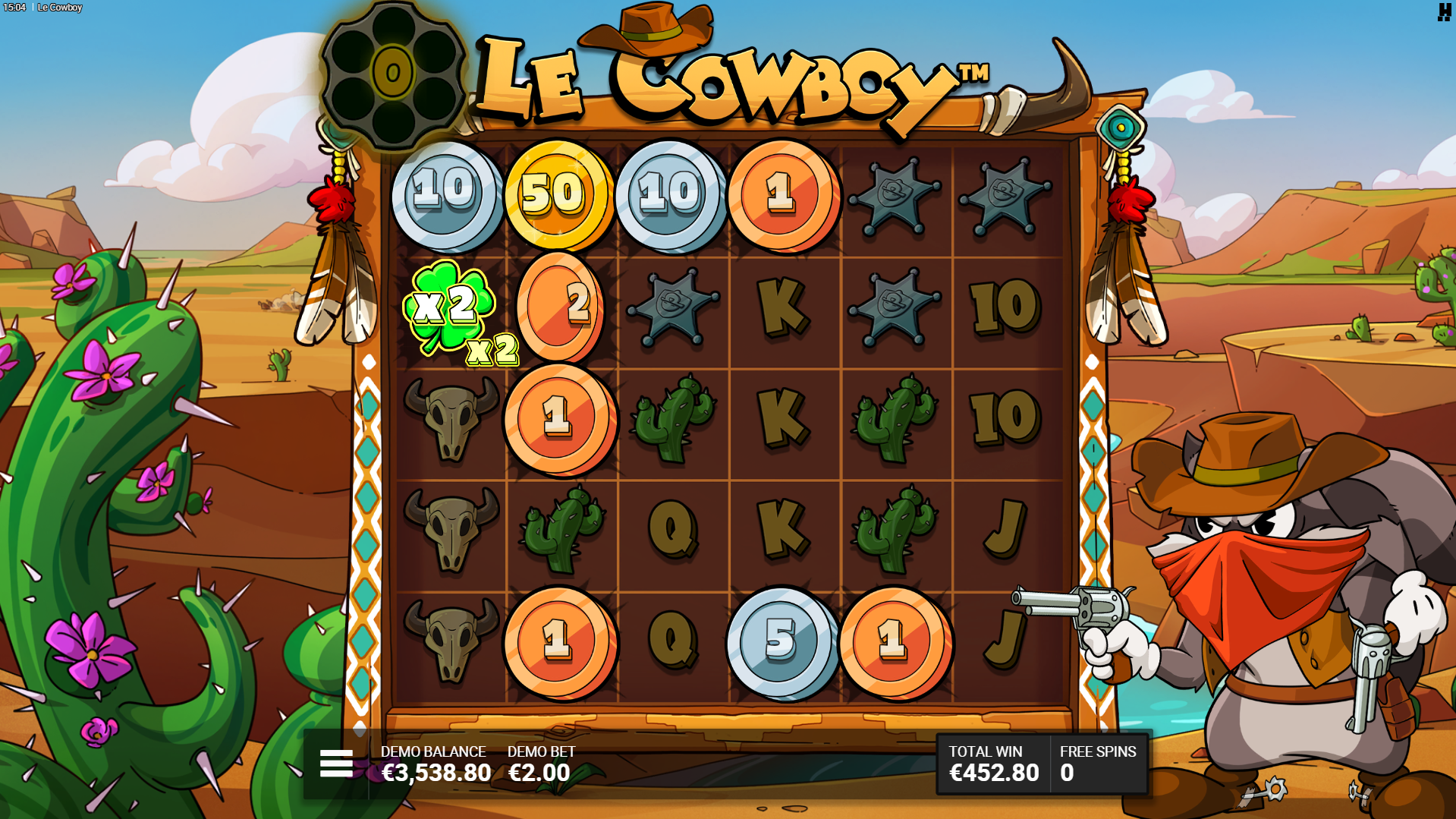 Trigger Trail of Trickery to Activate the Bullet Collector, Collecting Bullets from each Winning Combination for a Final Shootout