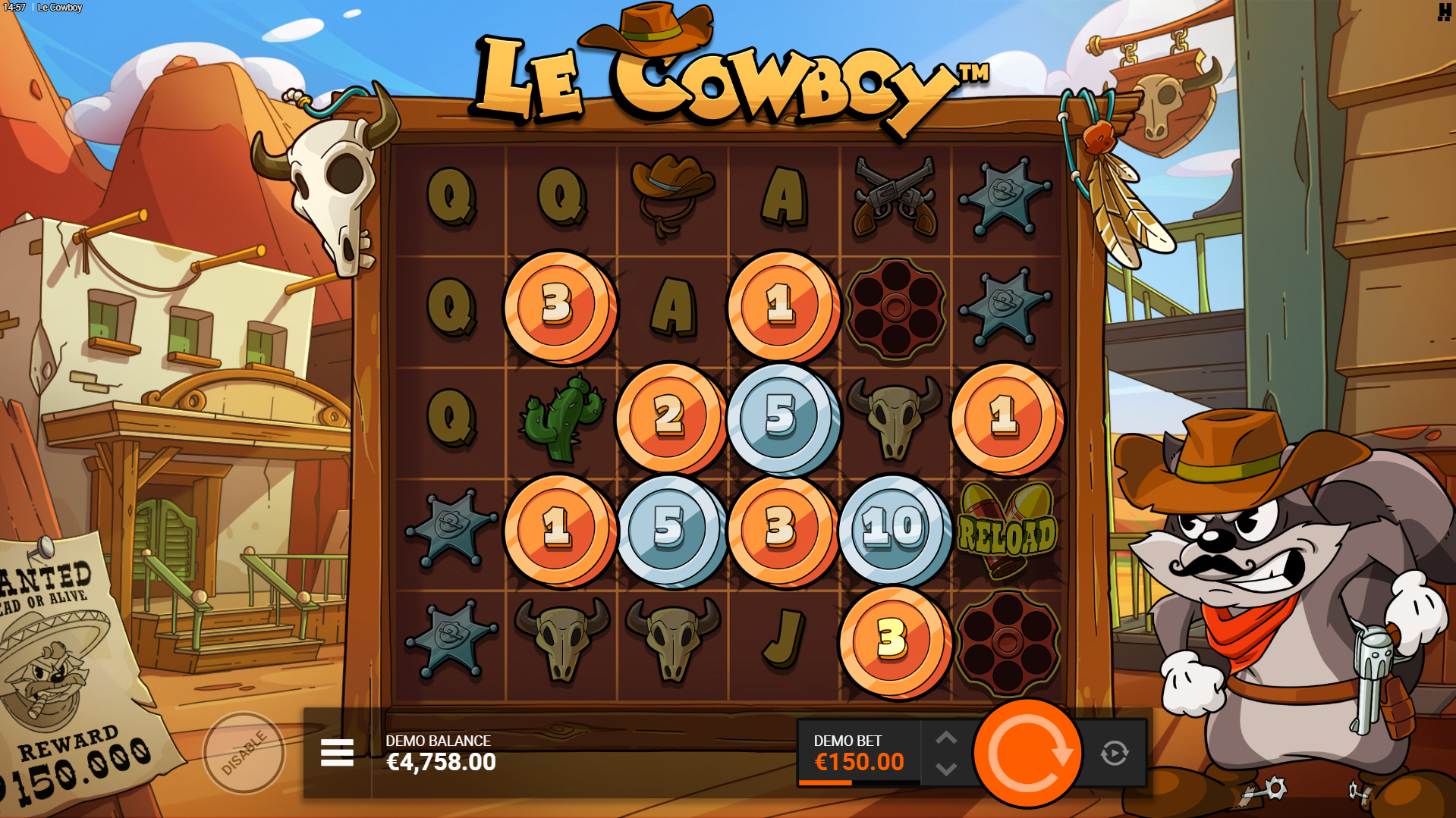 The Revolver Reveal Shoots Bullets at the Reels to Reveal Special Symbols Including Coins, Diamonds, Multiplying Clovers and Collectors