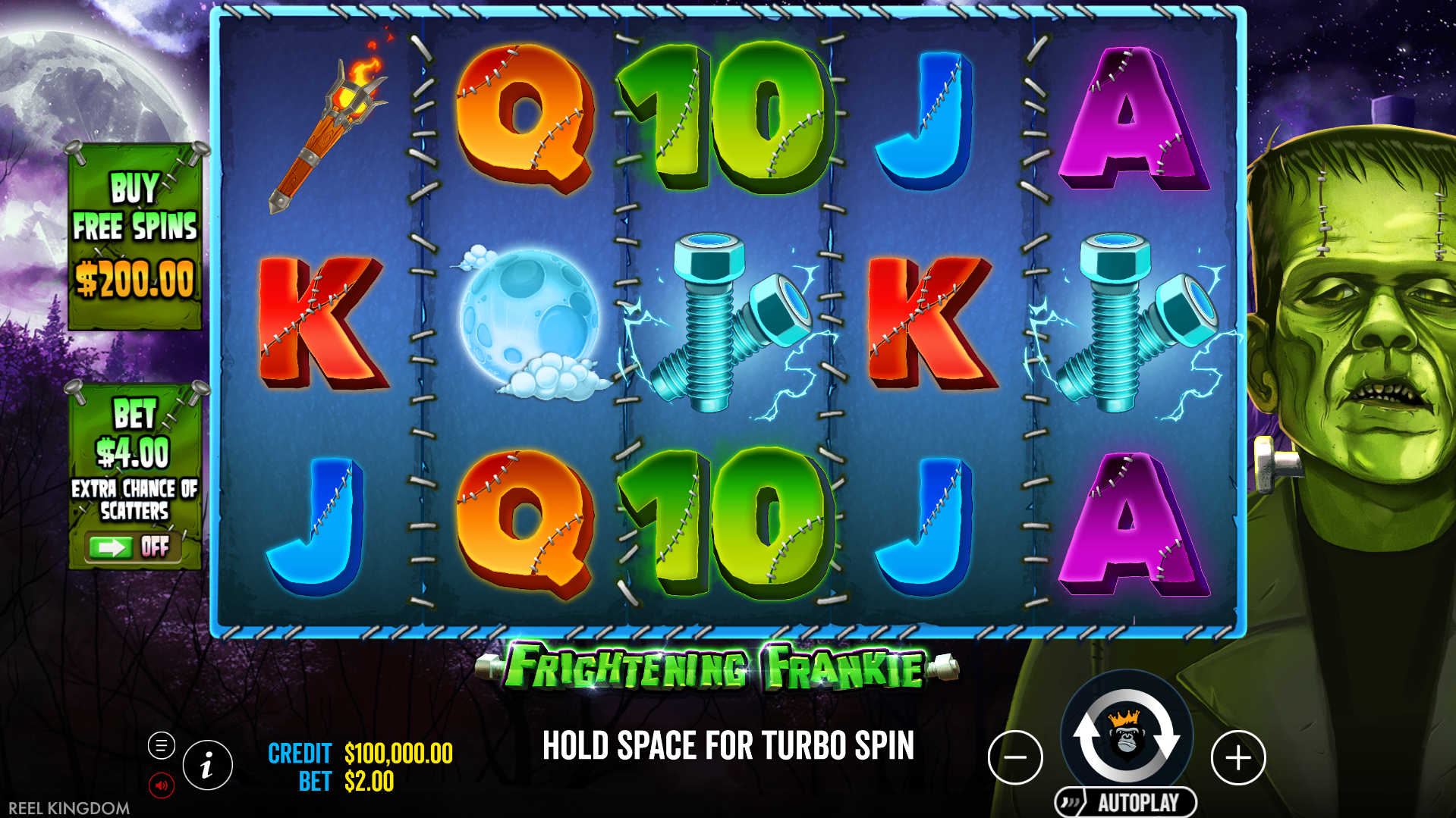 Frightening Frankie Base Game Play