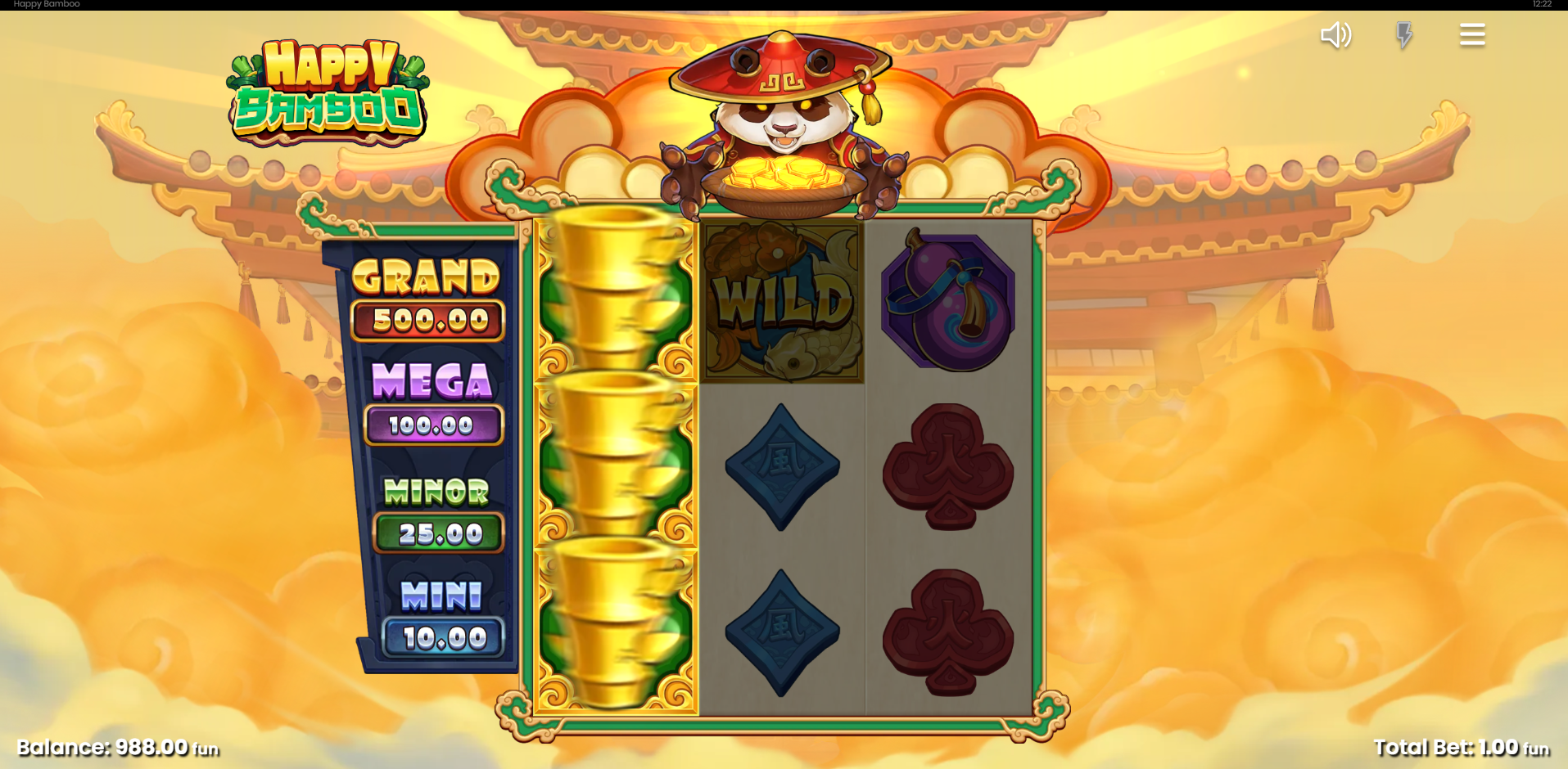 Land Mystery Bamboo Symbols to Reveal Wilds, Pay Symbols or Golden Mystery Bamboo Symbols