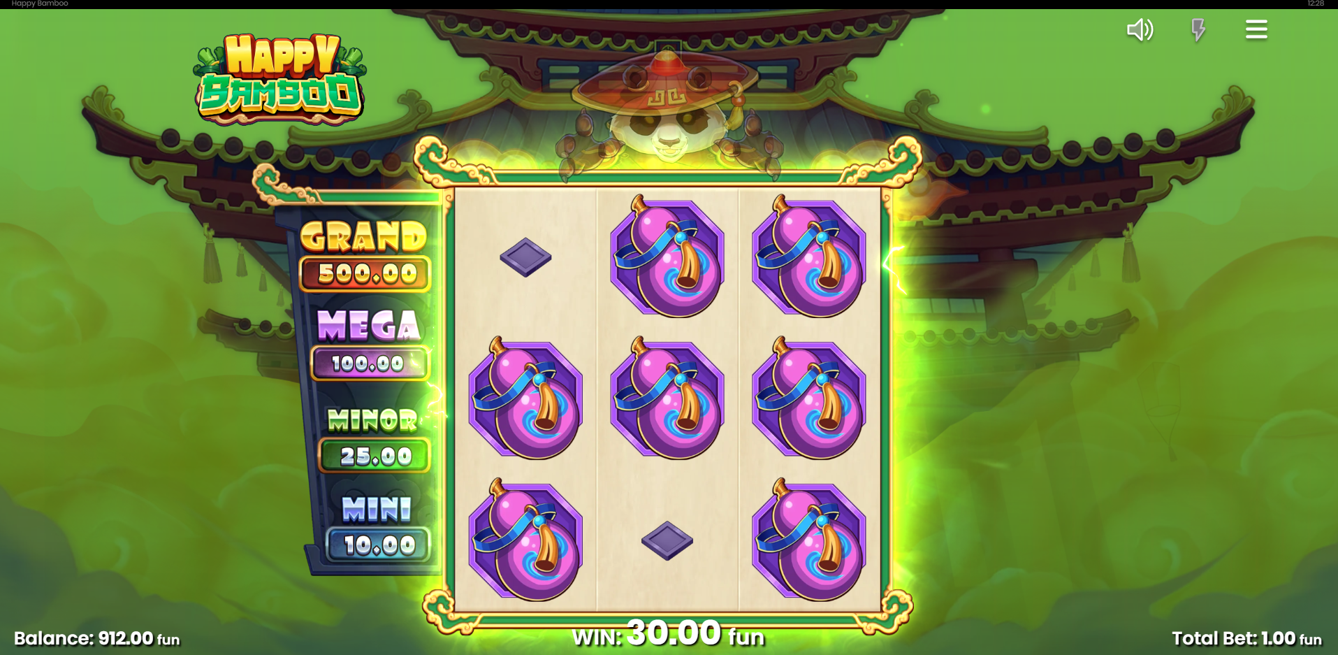 Land Mystery Bamboo Symbols During the Hold and Respin Feature for Pay Symbol or Golden Mystery Bamboo Reveals, with all Wins Multiplied by the End-Of-Round Multiplier Value
