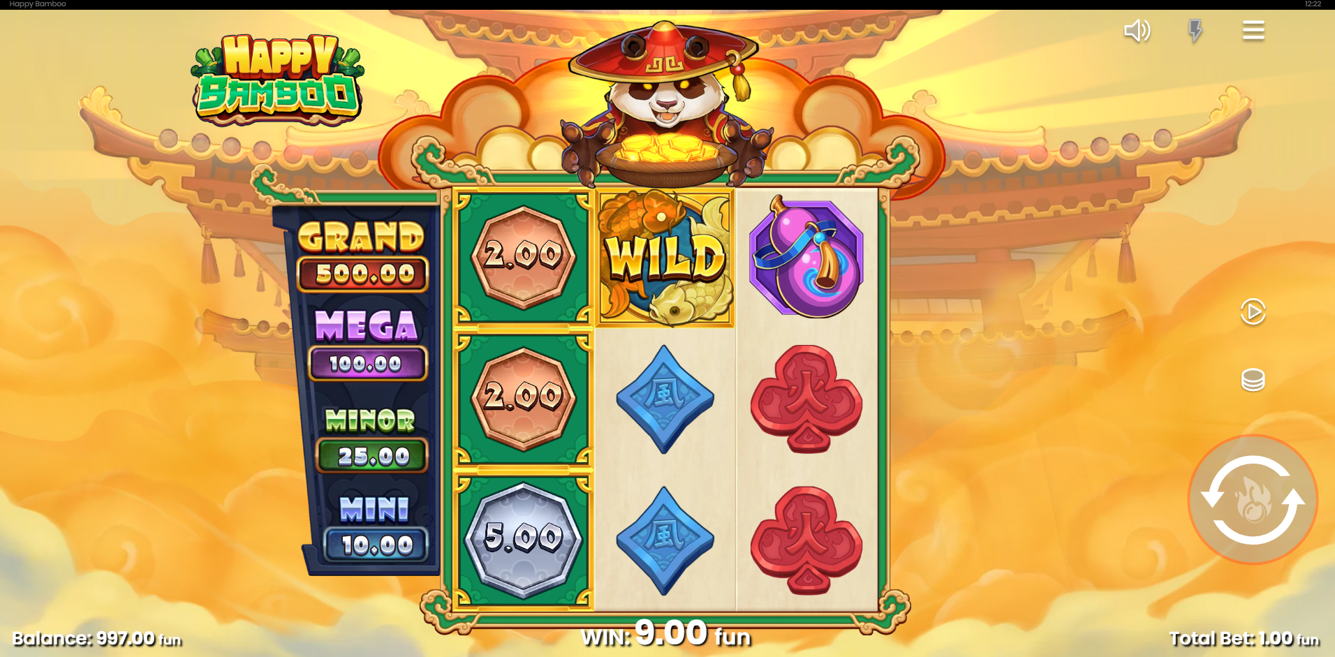 Golden Mystery Bamboo Symbols Reveal Coin Prizes, Collectors, Multipliers or Jackpot Awards for Additional Returns