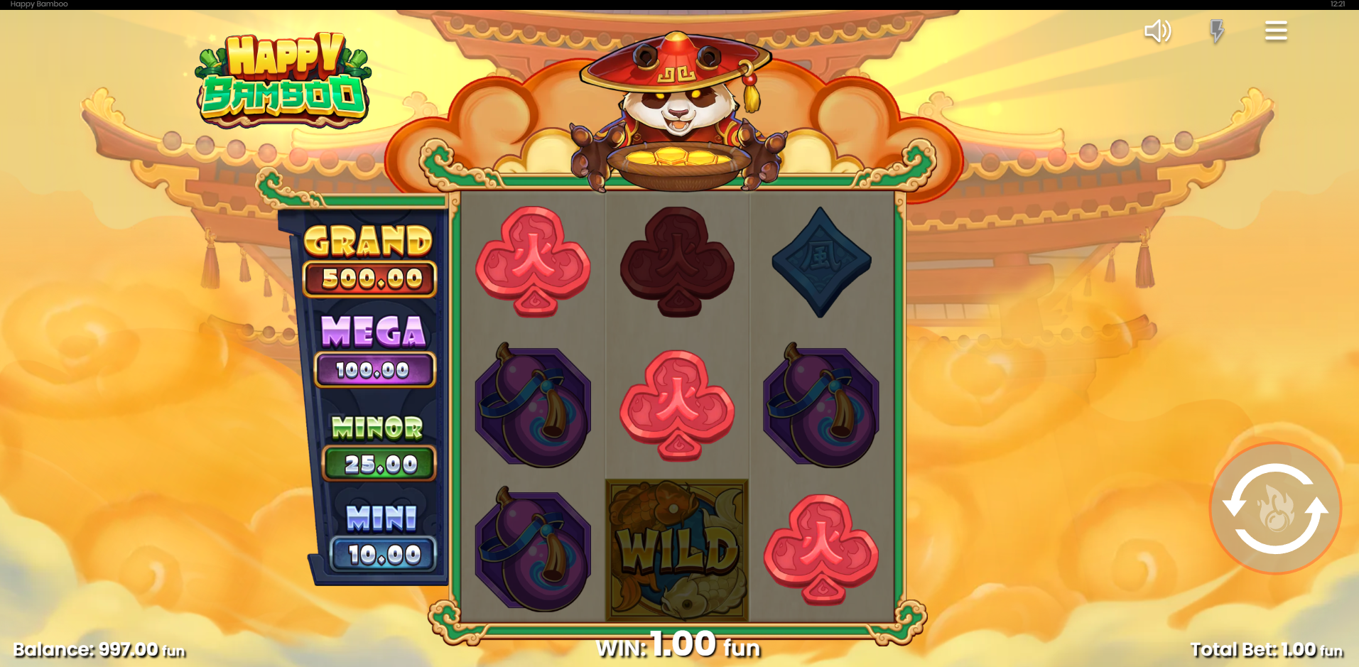 Happy Bamboo Offers Players 5 Fixed Paylines