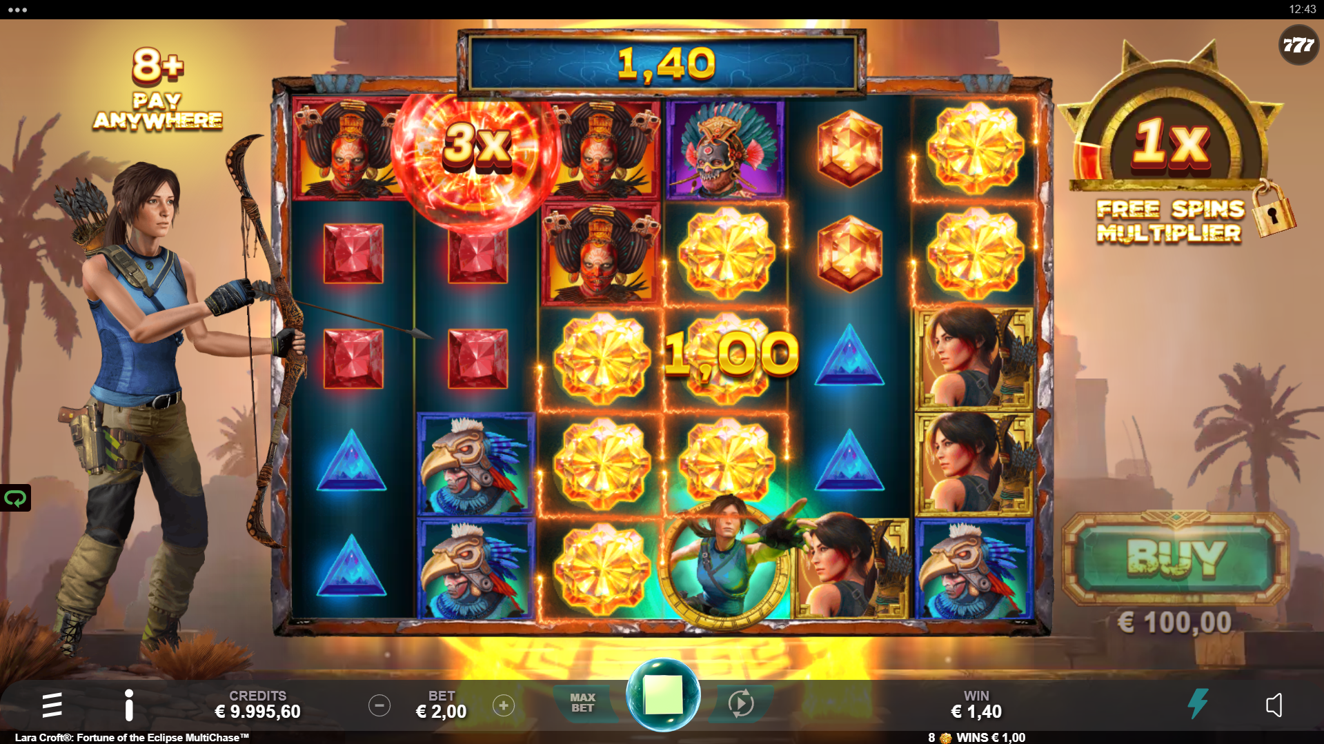 Land Multiplier Symbols up to 100x for Bigger Round Rewards