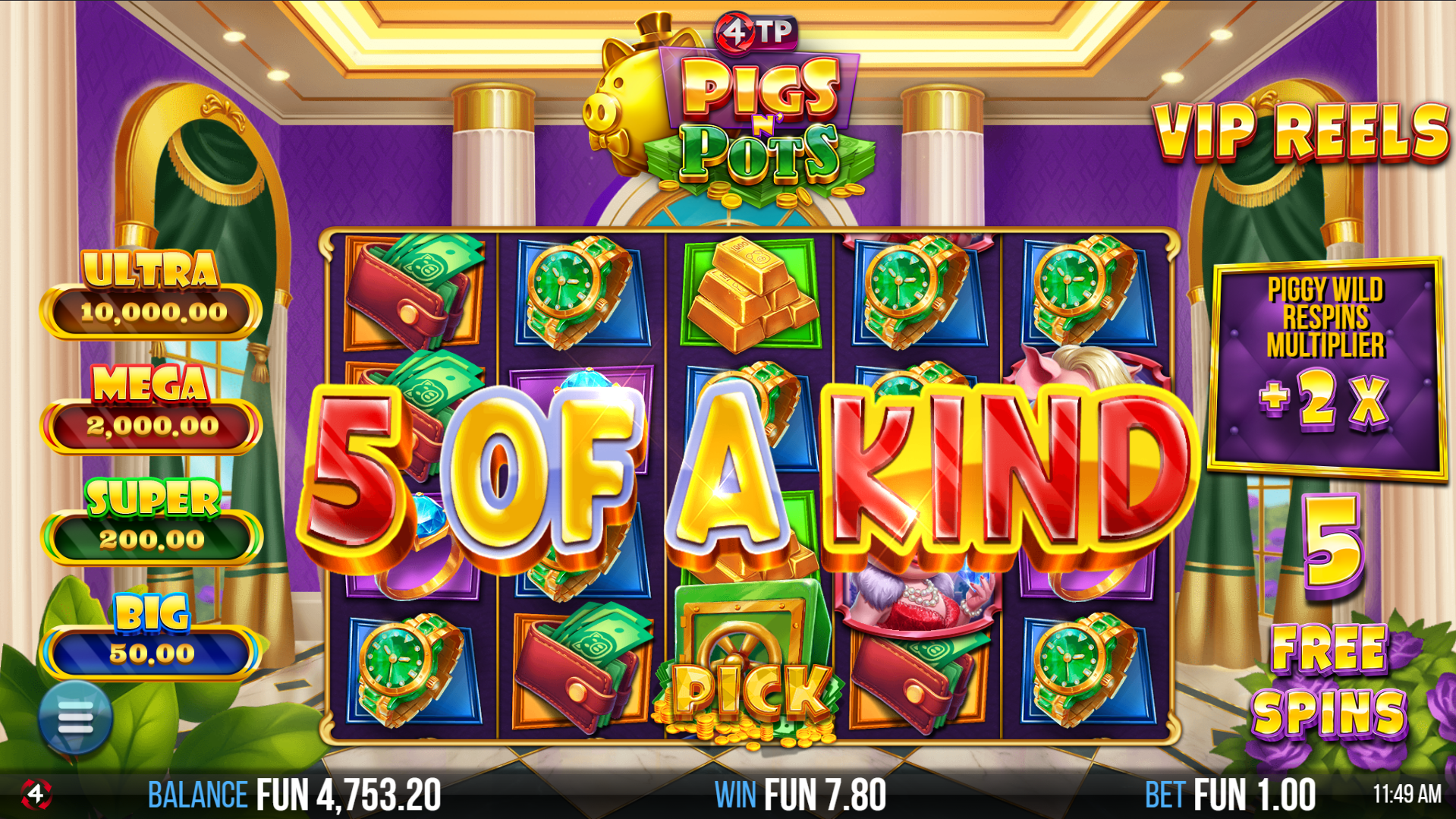 Trigger Free Spins with Tier Pot Features from Additional Respin Multipliers to Symbol Removals and an Extra Reel Set