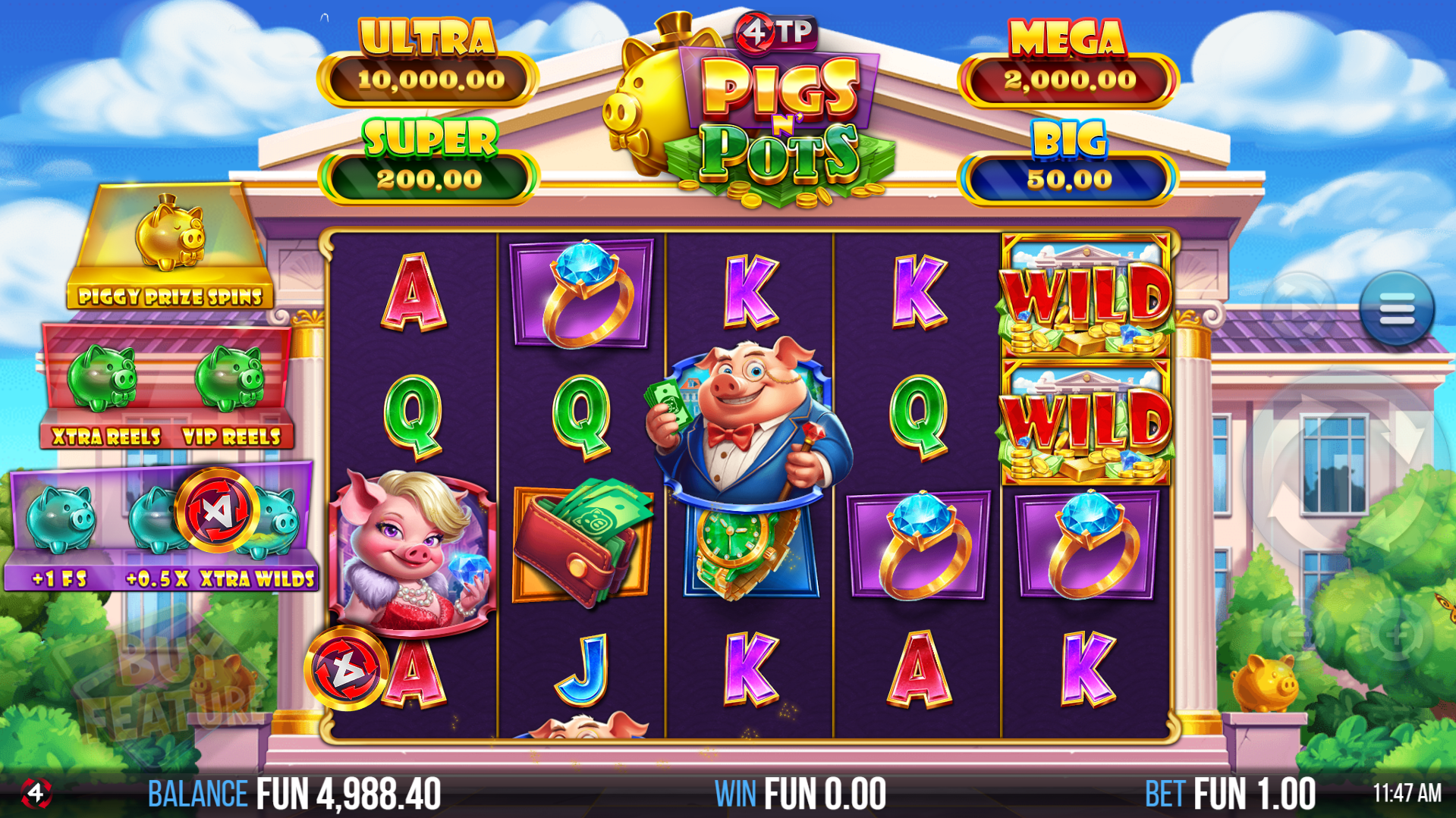 Land Tokens on the Reels for the Chance of Triggering One or More Combo Pot Free Spin Bonus Features