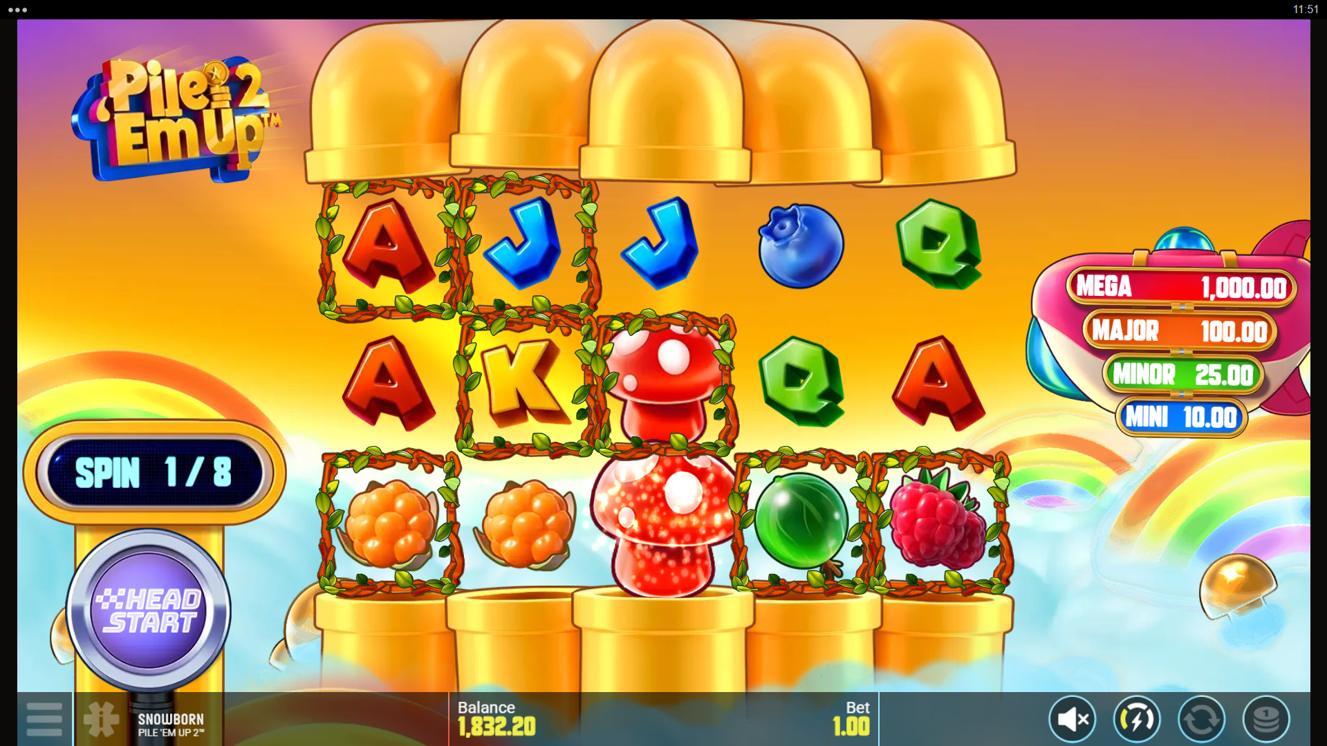 Land Rainbow Symbols to Trigger 1 of 5 Hyper Frame Bonus Features, Including Progressive Frame Reveals