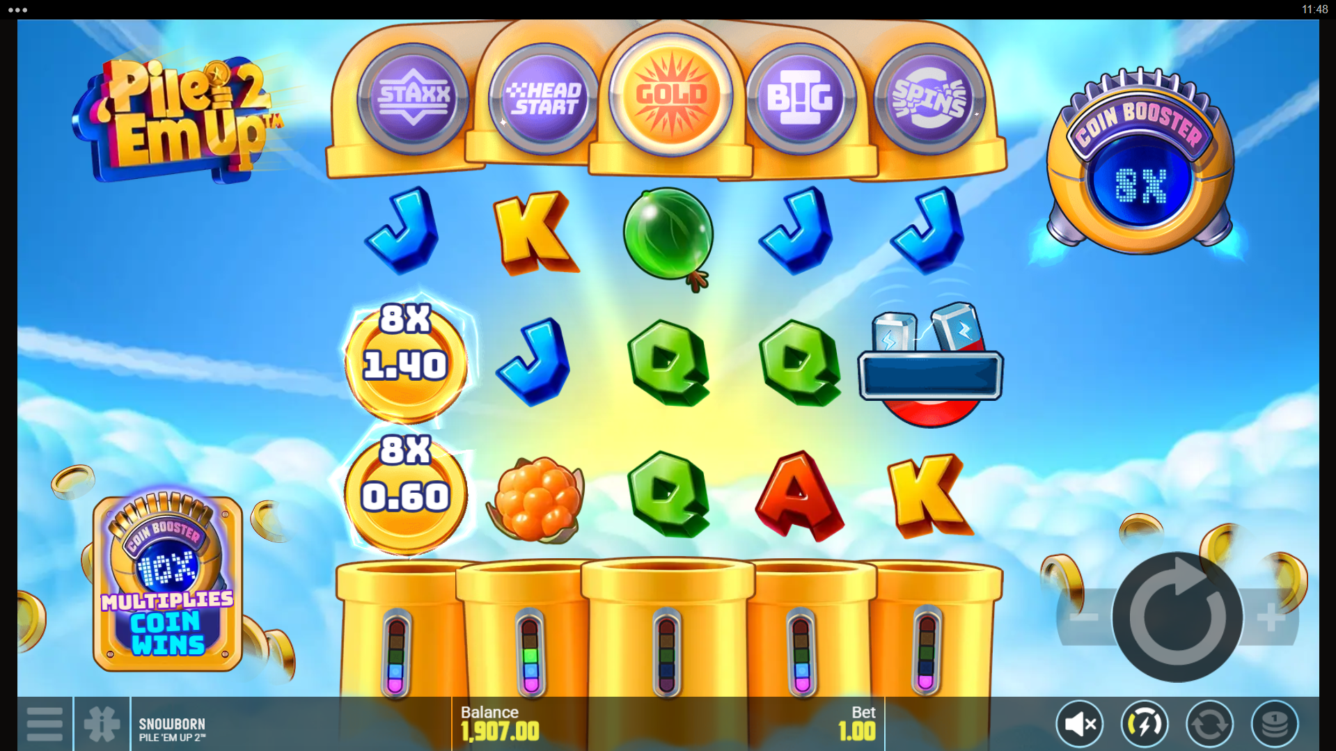 Land Coin Symbols Alongside Collect Symbols for Instant Prize Rewards with Potential Coin Booster Multipliers