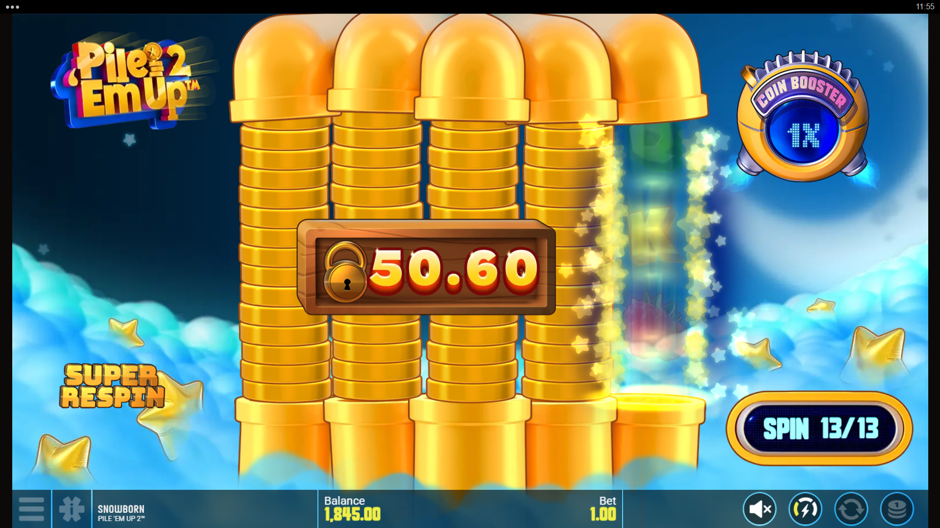 Trigger the Free Spins Bonus Round for Additional Coin Collections as well as the Chance at the Super Respin Feature