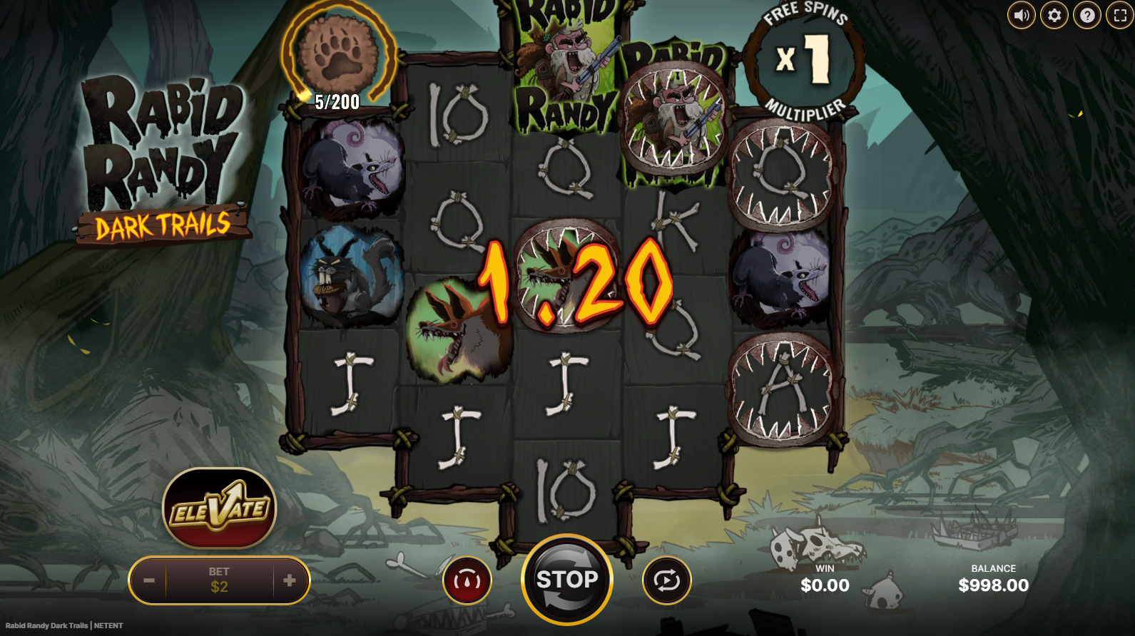 Rabid Randy Dark Trails Offers Players 20 Fixed Paylines