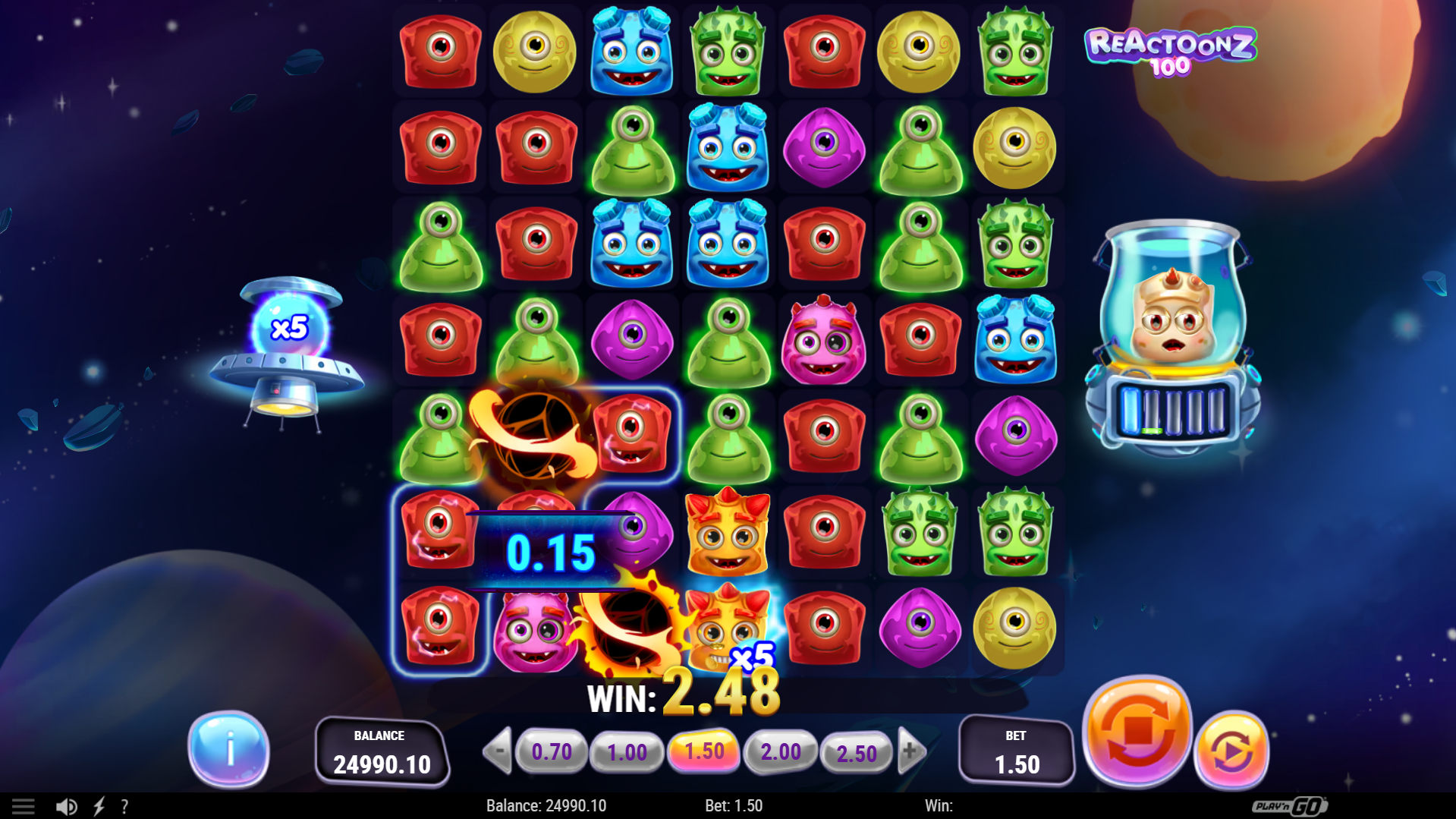 Each Winning Combination Increases Both the Win Multiplier and the Quantum Charger Meter