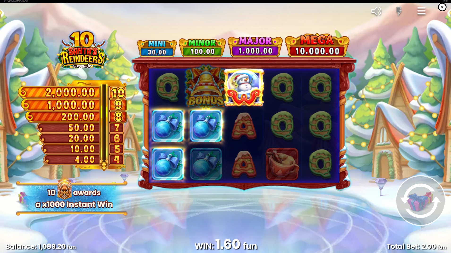 10 Santa's Reindeers Offers Players Between 20 to 60 Paylines