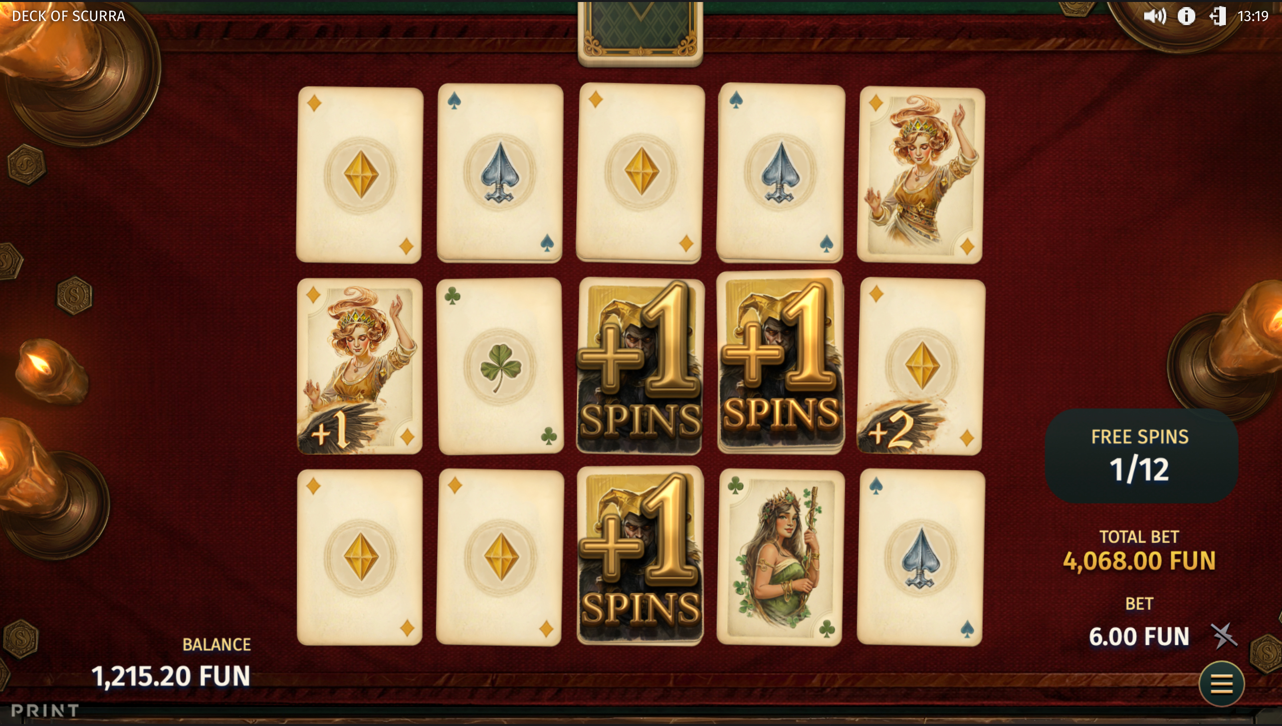 Collect 3 or More Jester Card Scatter Symbols to Trigger the Free Spins Bonus Round, with Randomly Selected Alteration Card Features and Upgrades Active