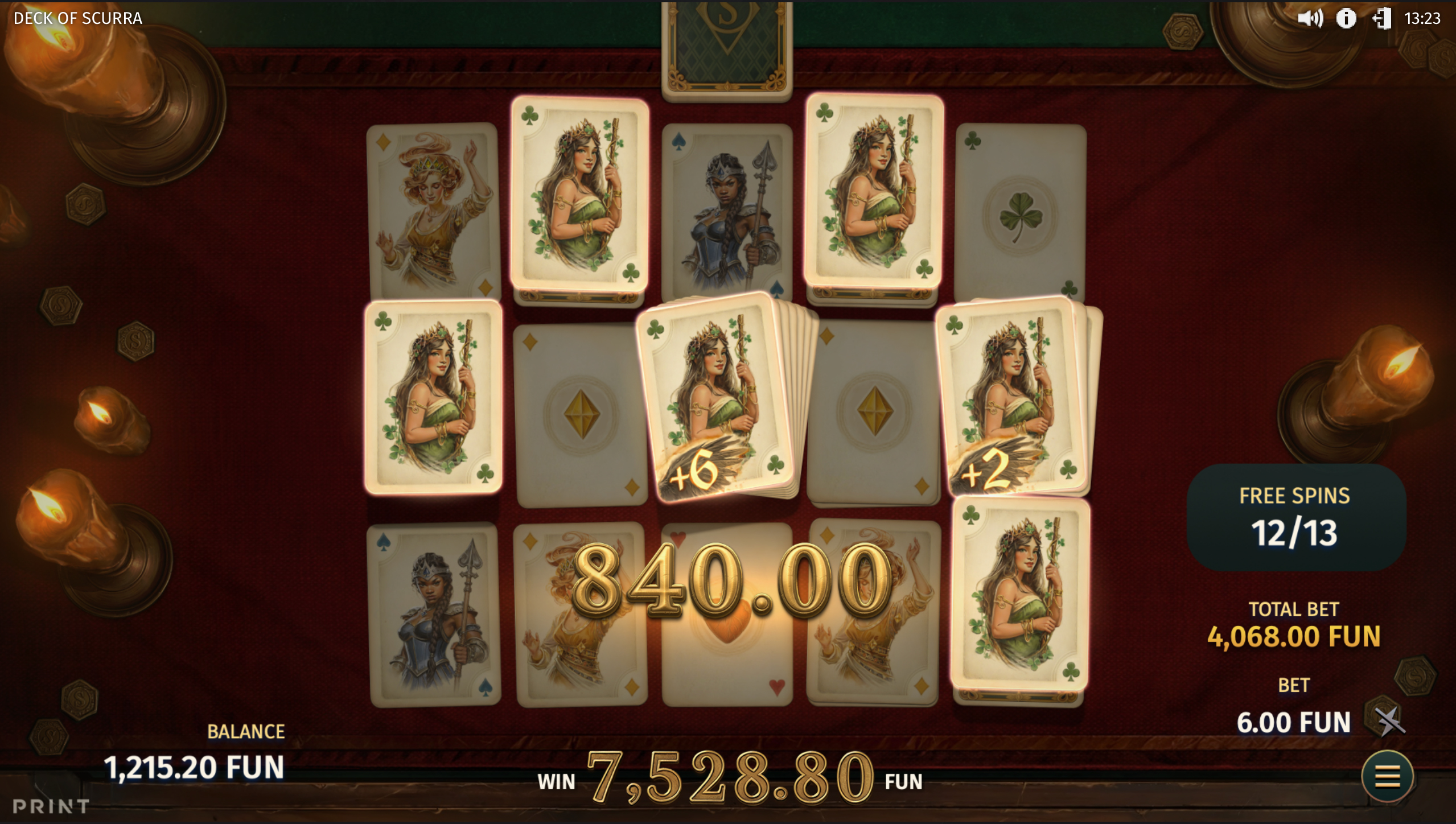 Deck of Scurra Free Spins Bonus Play