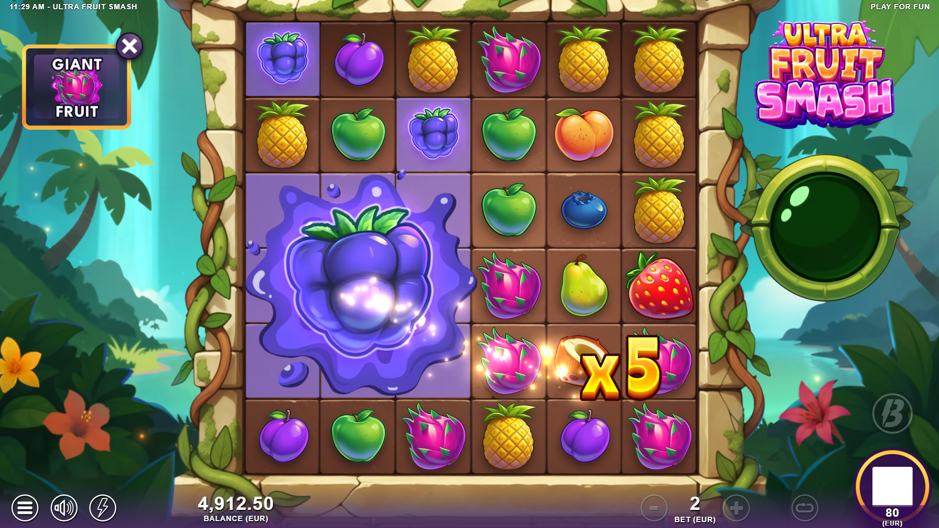 Increase the Win Multiplier Through Giant Symbols, Golden Multiplier Bananas or Multiplier Chests