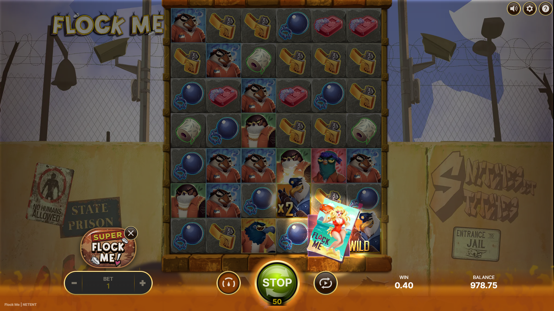 Trigger the Flock Me Feature, Grouping and Adding Multiplier Wilds for Enhanced Combinations