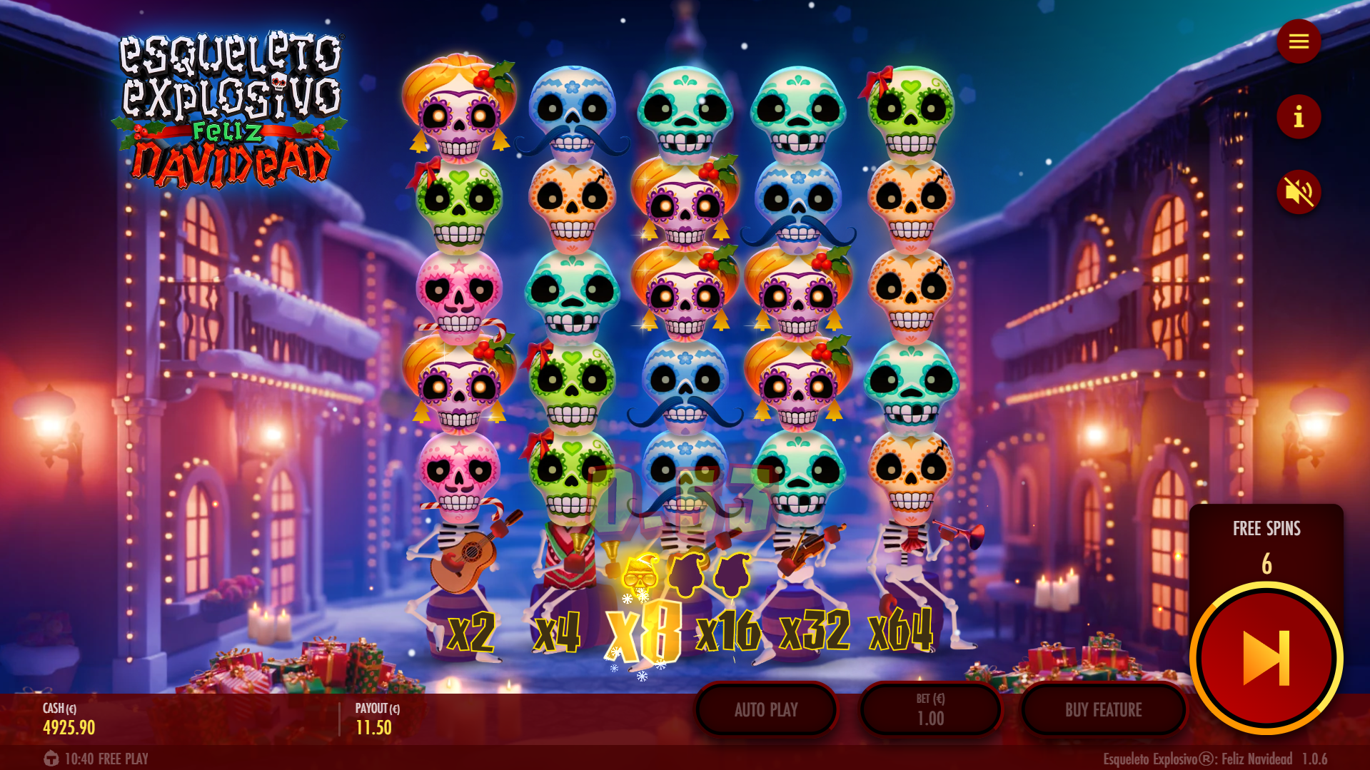 During Free Spins, Each Explosivo Wild Symbol is Collected into the Wild Meter for Additional Spins and an Enhanced Starting Multiplier
