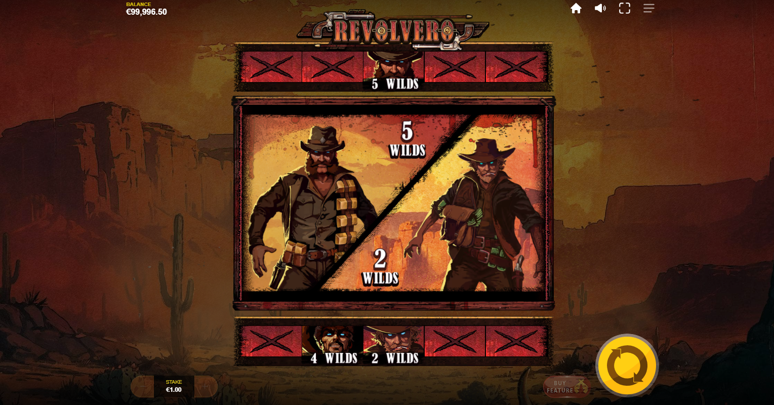Gunslinger Symbols Directly Opposite on the Gunslinger Rows Trigger the Showdown Feature