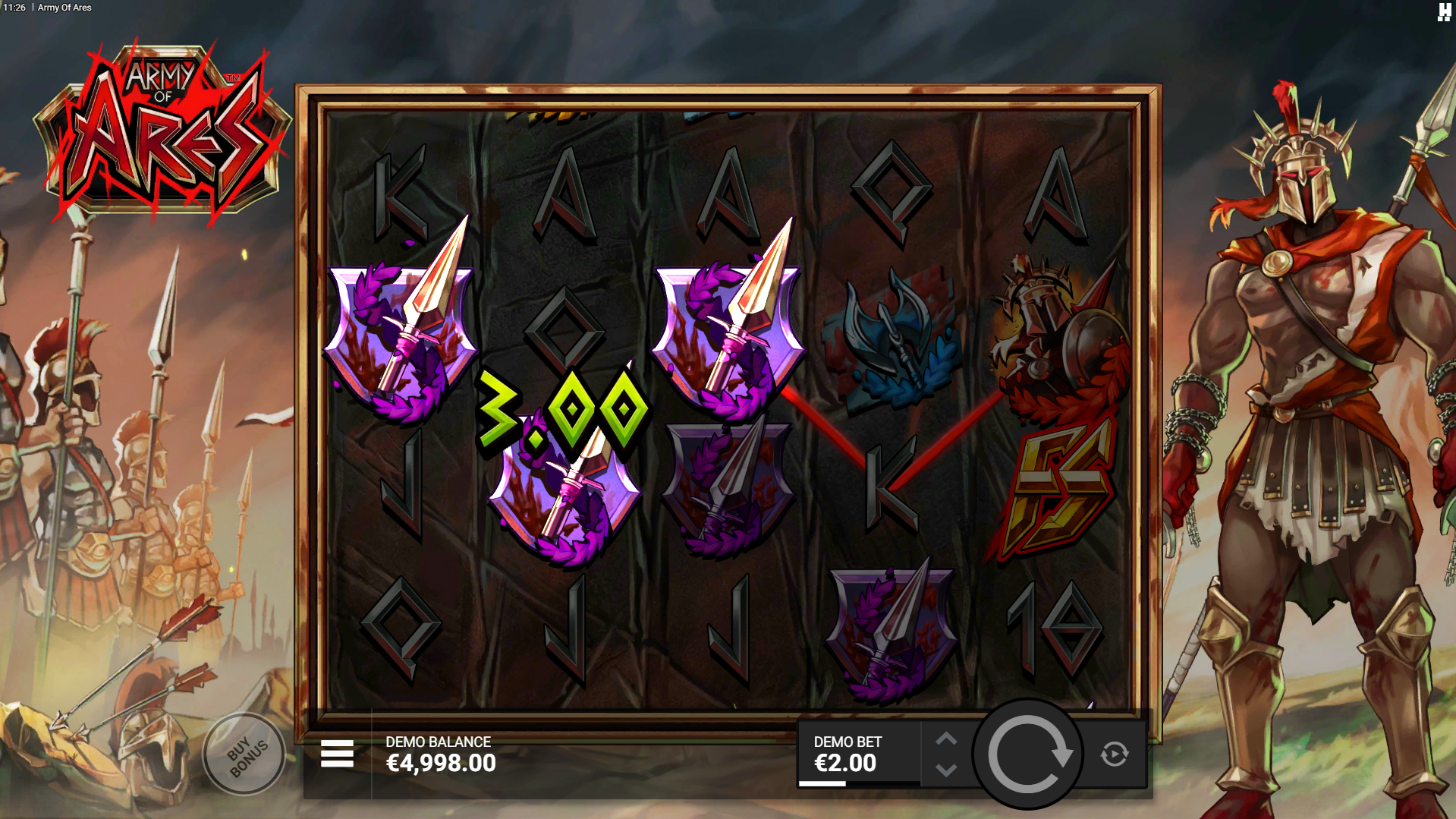 Army of Ares Offers Players 14 Fixed Paylines