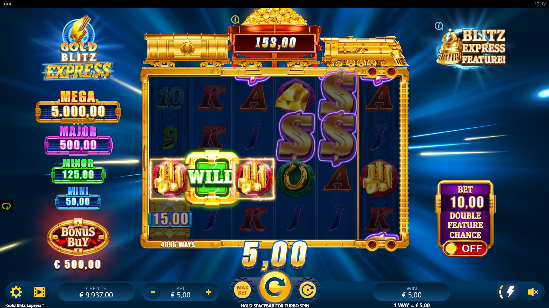 Gold Blitz Express Offers Players 4,096 Ways to Win