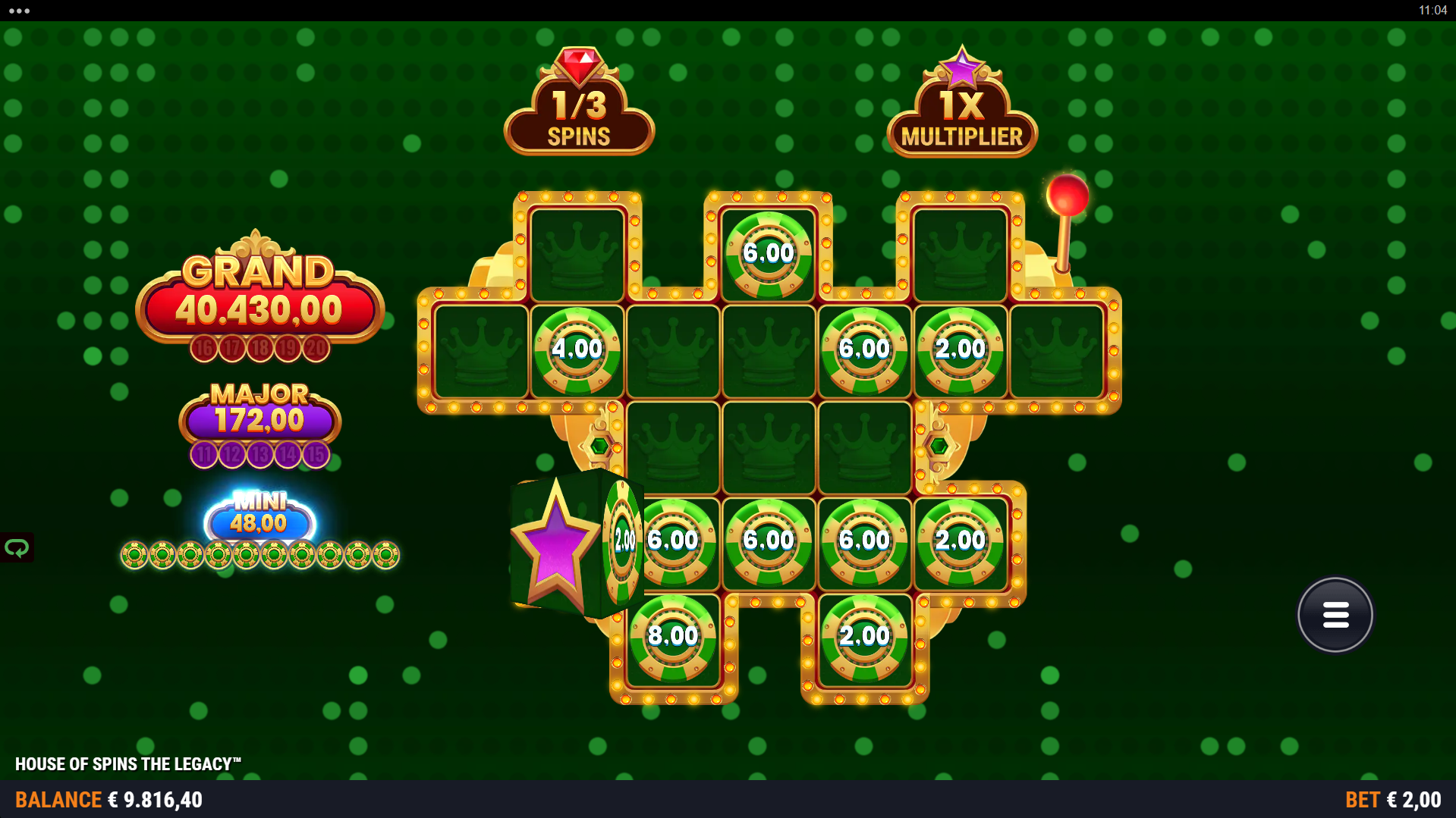 Collect House Chips for Jackpot Rewards, and Land Modifier Symbols to Enhance Play Through Multipliers and Additional Spins