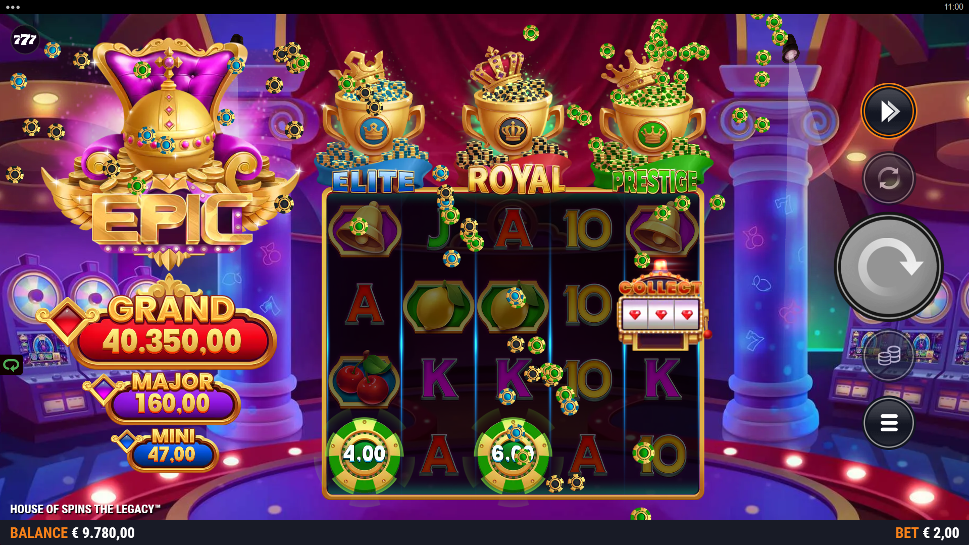 Land House Chip Symbols Alongside Collector Symbols for Instant Prize Rewards