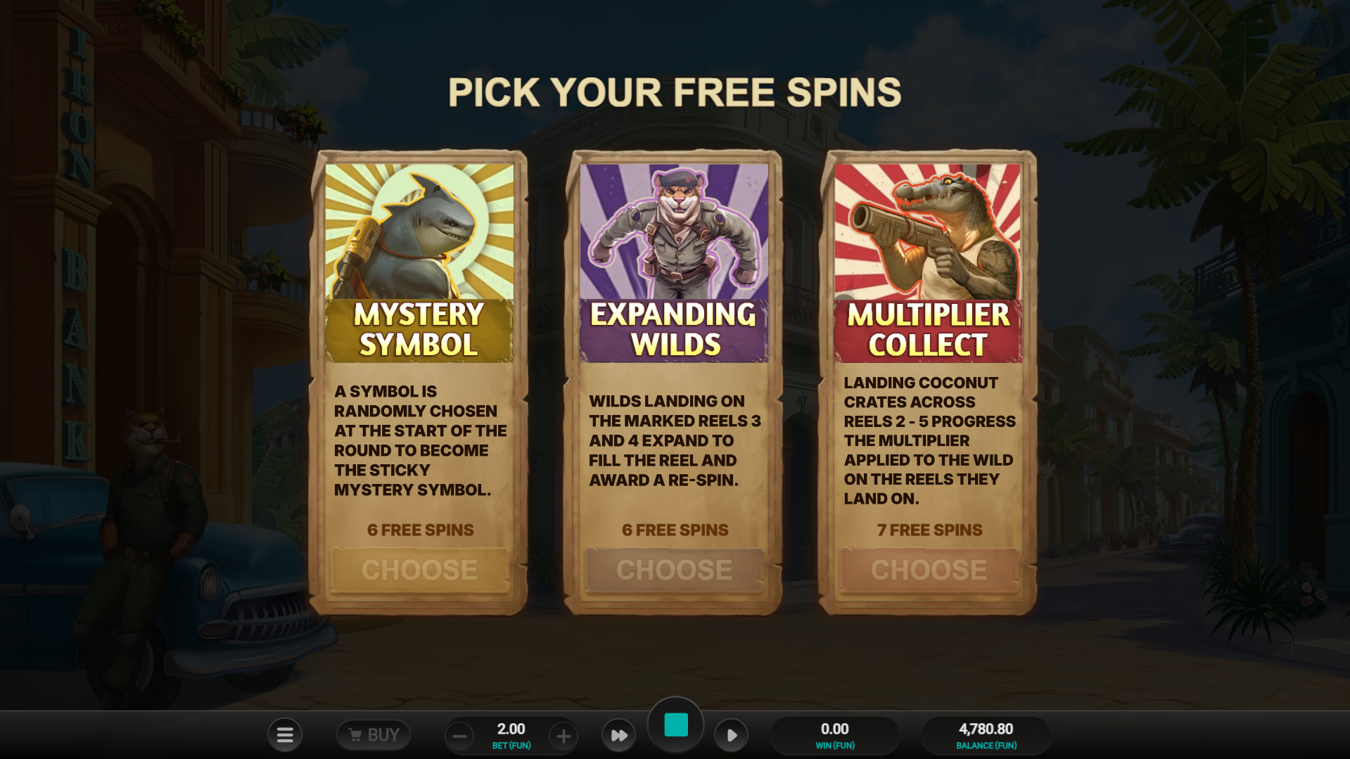 Land 3 or More Scatters to Trigger the Free Spins Bonus Game, with more Scatters Awarding Higher Potential Modes