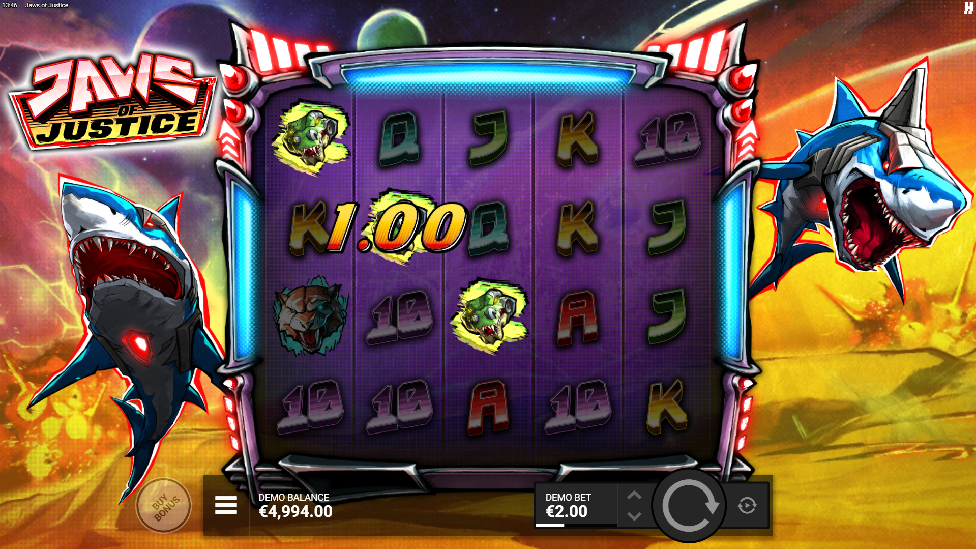 Jaws of Justice Offers Players 14 Fixed Paylines