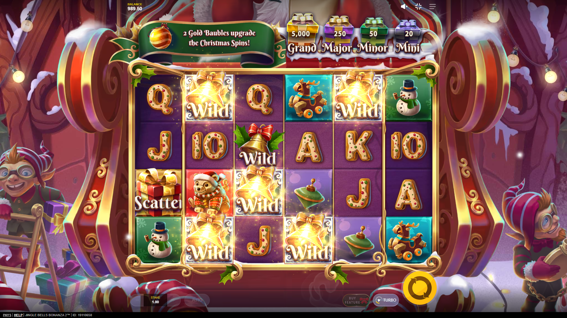 Landing a Wild Symbol in a Marked Frame Converts all  Marked Positions to Wild