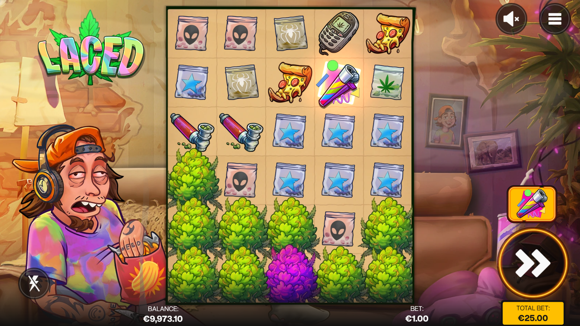 Land a Lighter Symbol Alongside Bud Symbols to Trigger the Burning Buds Feature