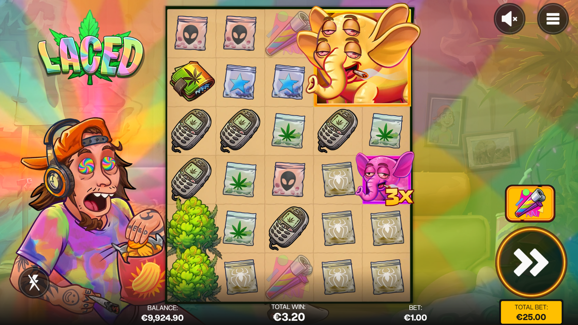 Green Buds Transform into the Same Instance of a Pay Symbol, Whilst Laced Buds Burn to Activate Wild Multipliers