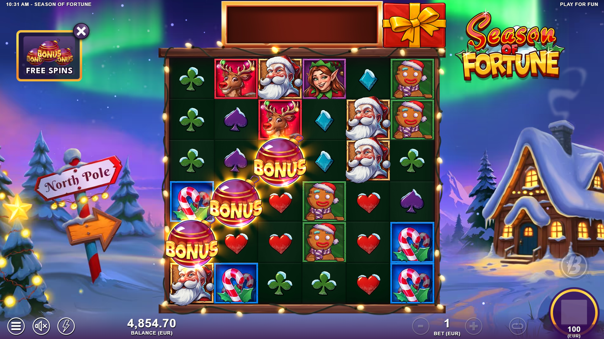 Trigger the Free Spins Bonus Round with 3 Scatter Symbols