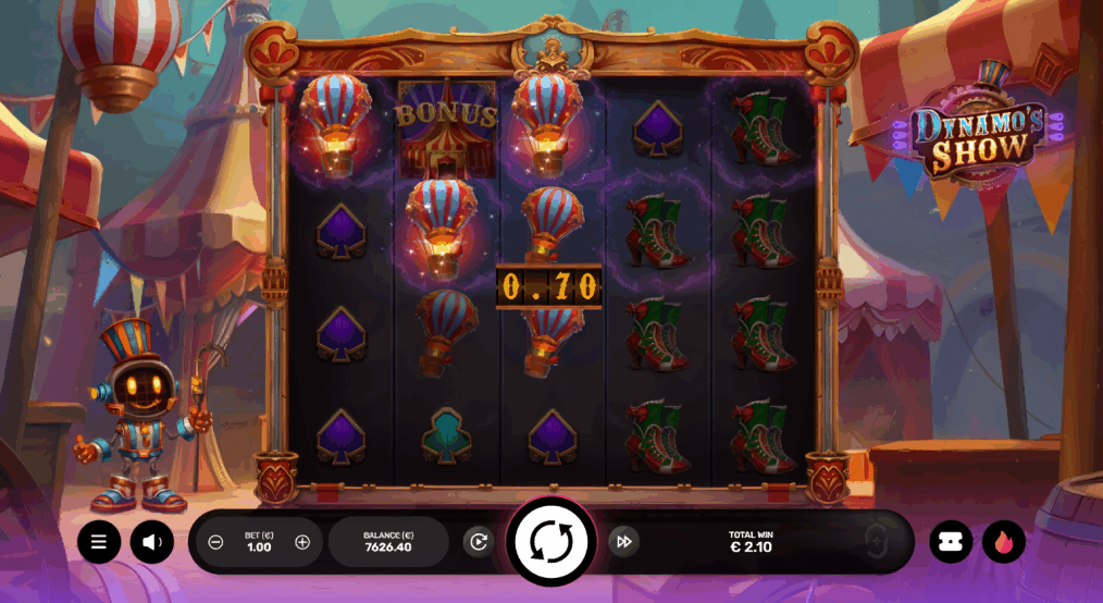 Dynamo's Show Offers Players 20 Fixed Paylines