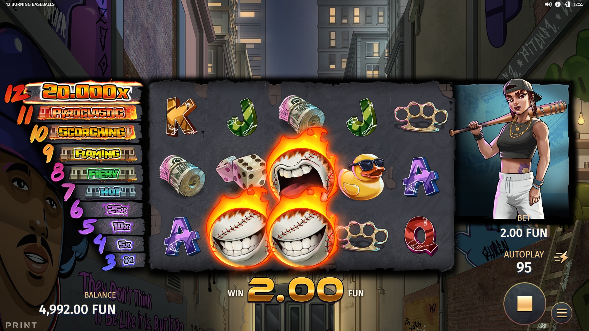 Land 3 or More Baseballs During a Spin to Activate the Prize Ladder