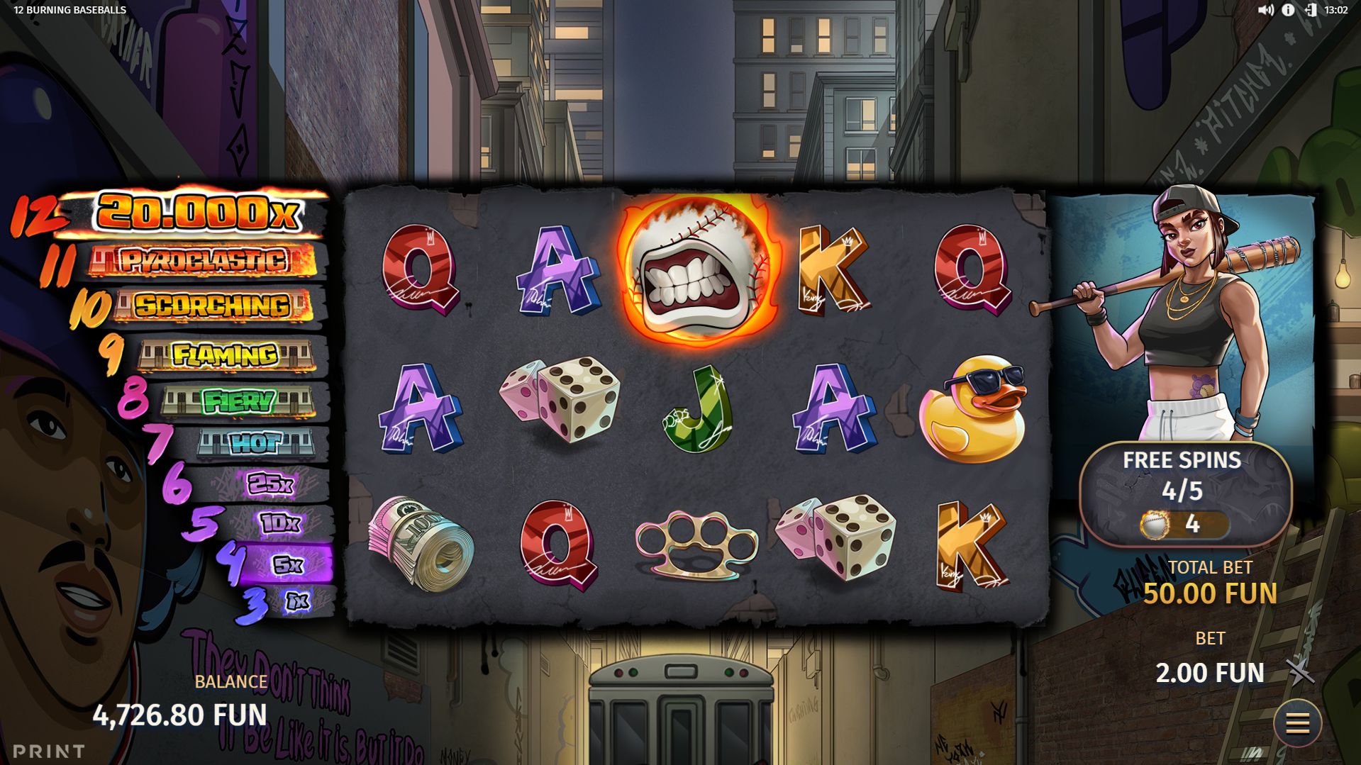 Trigger Home Run Spins and Collect Baseballs Throughout, Awarding the Corresponding Ladder Prize at the end of the Feature