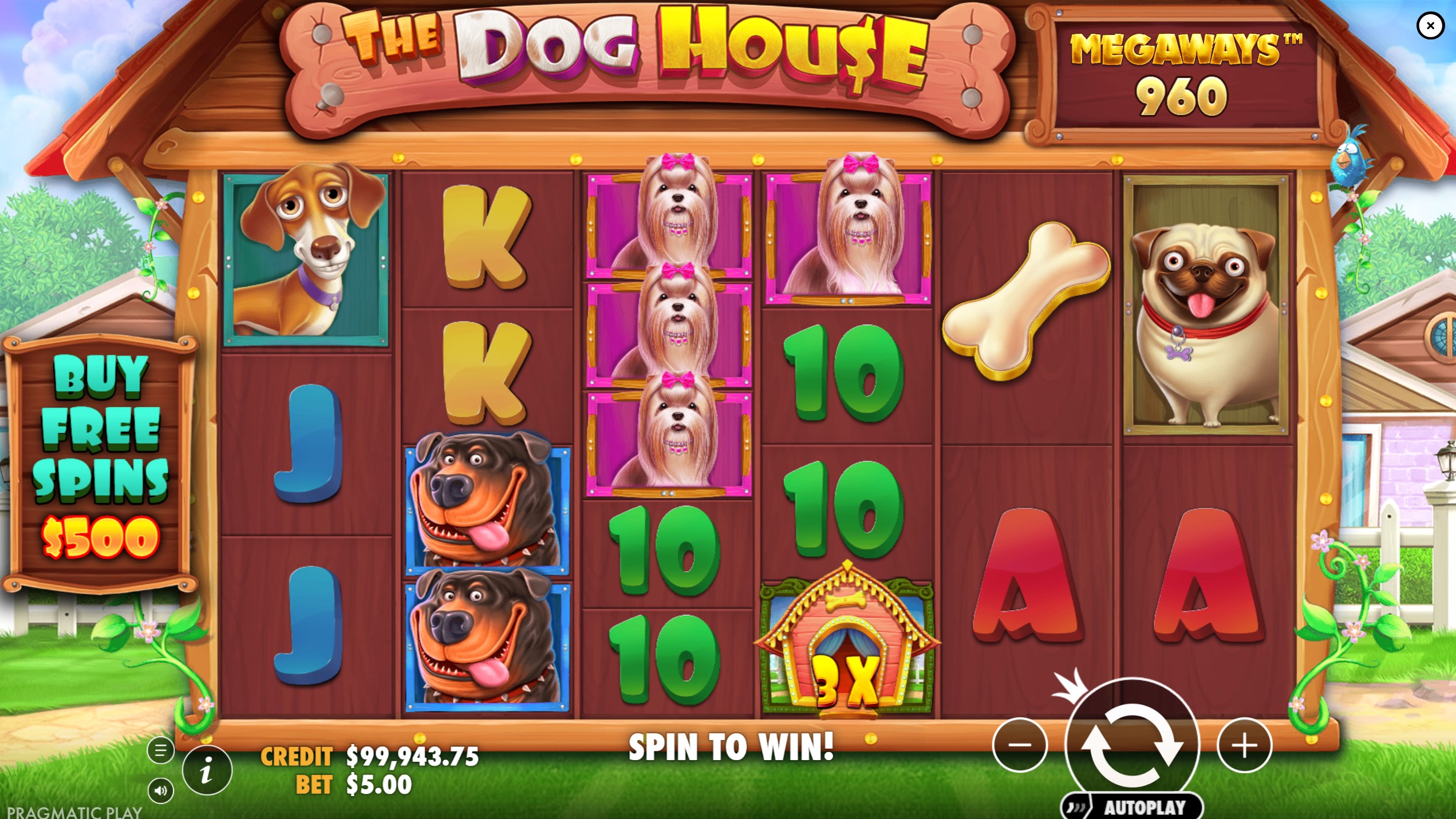 The Dog House Megaways Base Gameplay