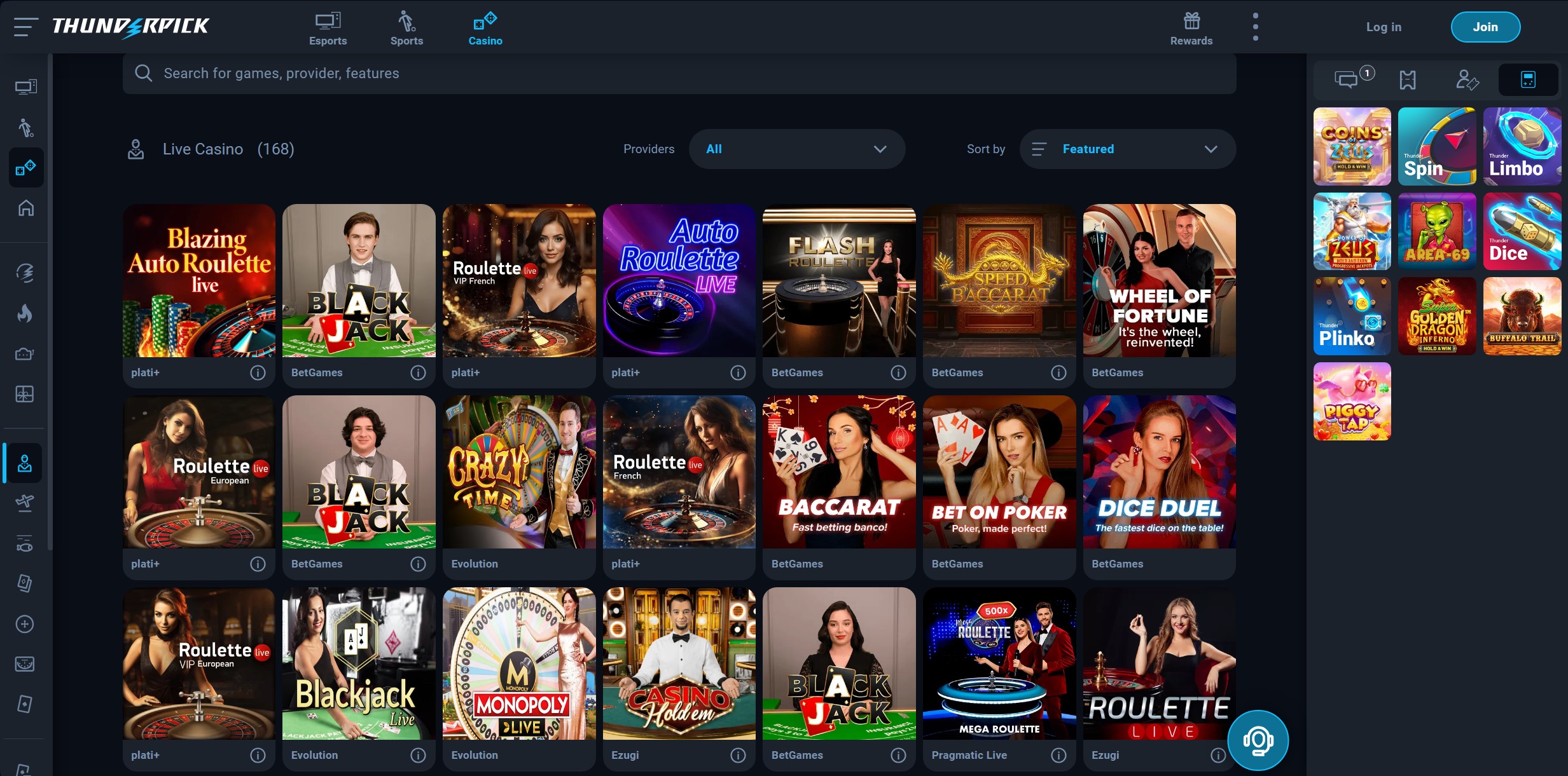 Thunderpick Live Casino