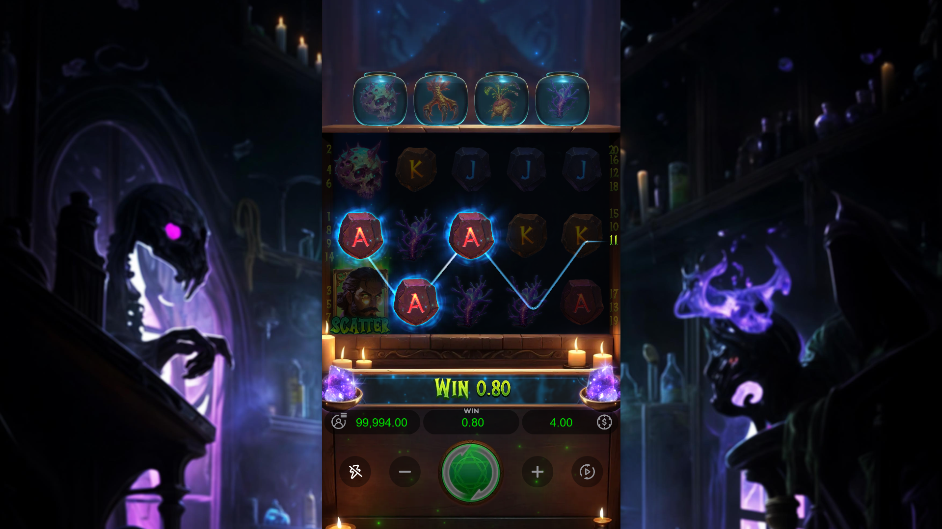 Forbidden Alchemy Offers Players 20 Fixed Paylines