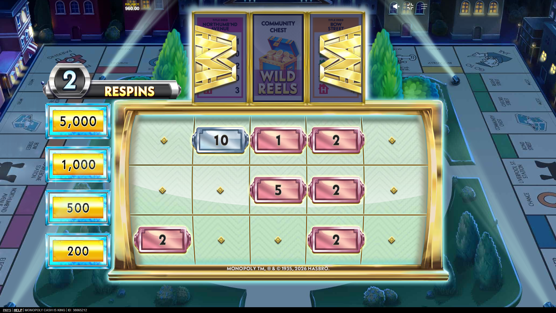 Land Mr Monopoly Alongside 6 or More Cash Stickers to Trigger the Hold and Respin Bonus