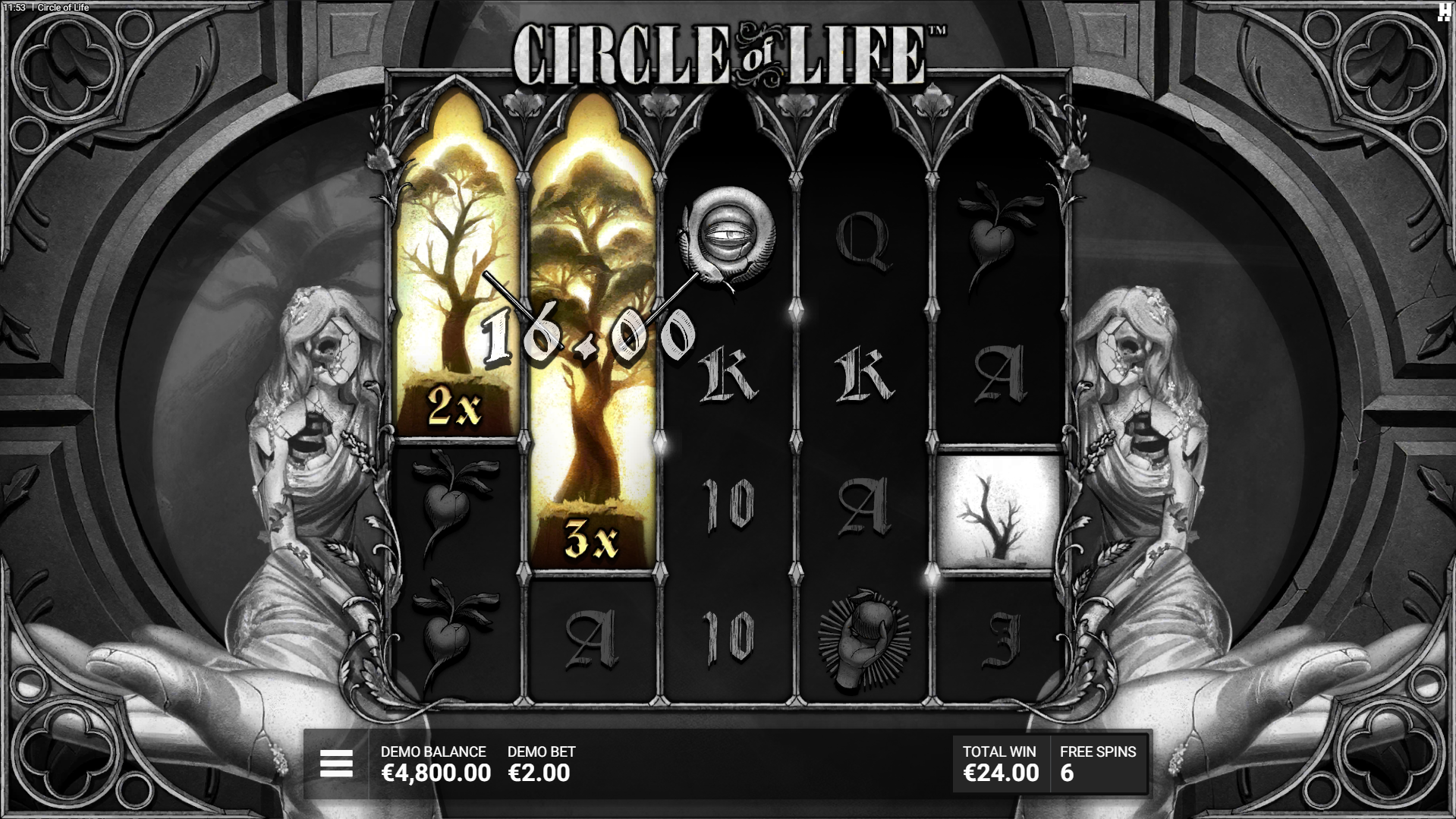 During Free Spins, Trees Become Sticky Until Expanded or no Further Win Occurs