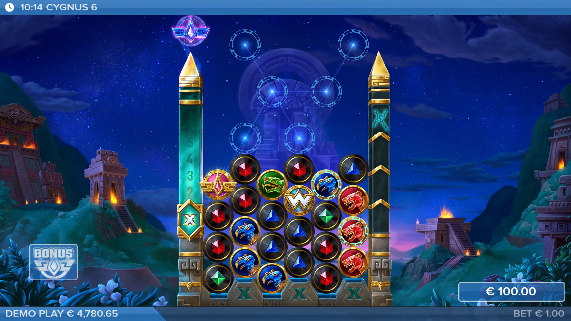 Trigger the Free Spins Bonus Round when a Bonus Scatter Reaches the Left-Most Reel