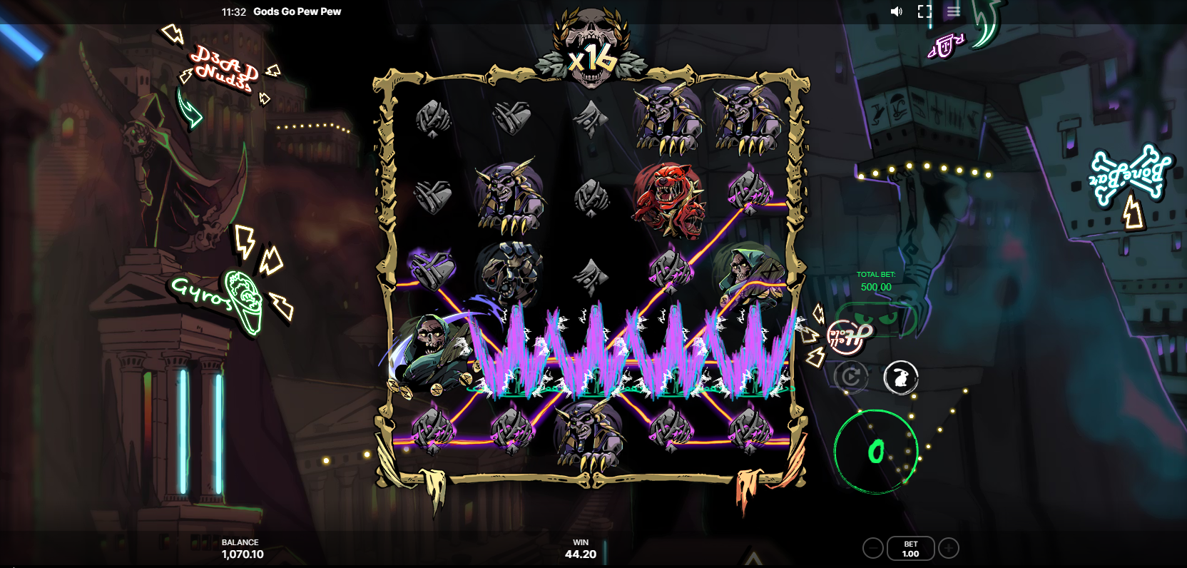 Trigger Dead Spins for Increased Chances of Landing God Symbols, Alongside a Skull Multiplier for Added Potential