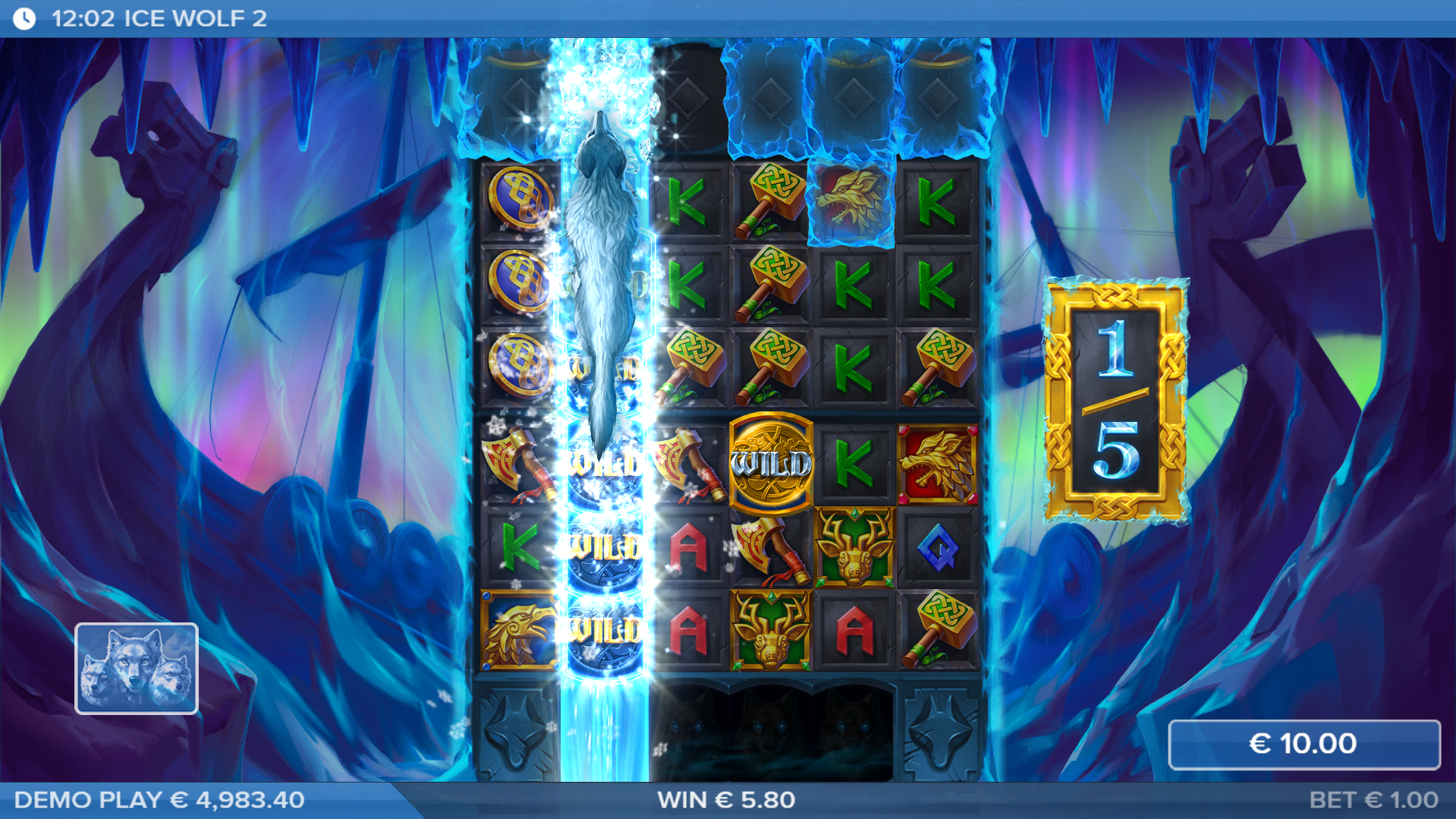 Activate the Wolf Den Feature During Free Spins for Additional Ice Wolf Feature Potential