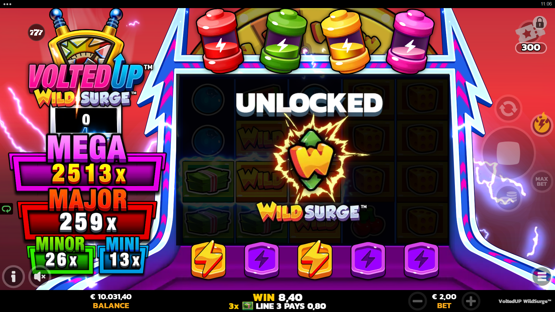 Progress Gameplay by Unlocking up to 7 Additional Wild Surge Features
