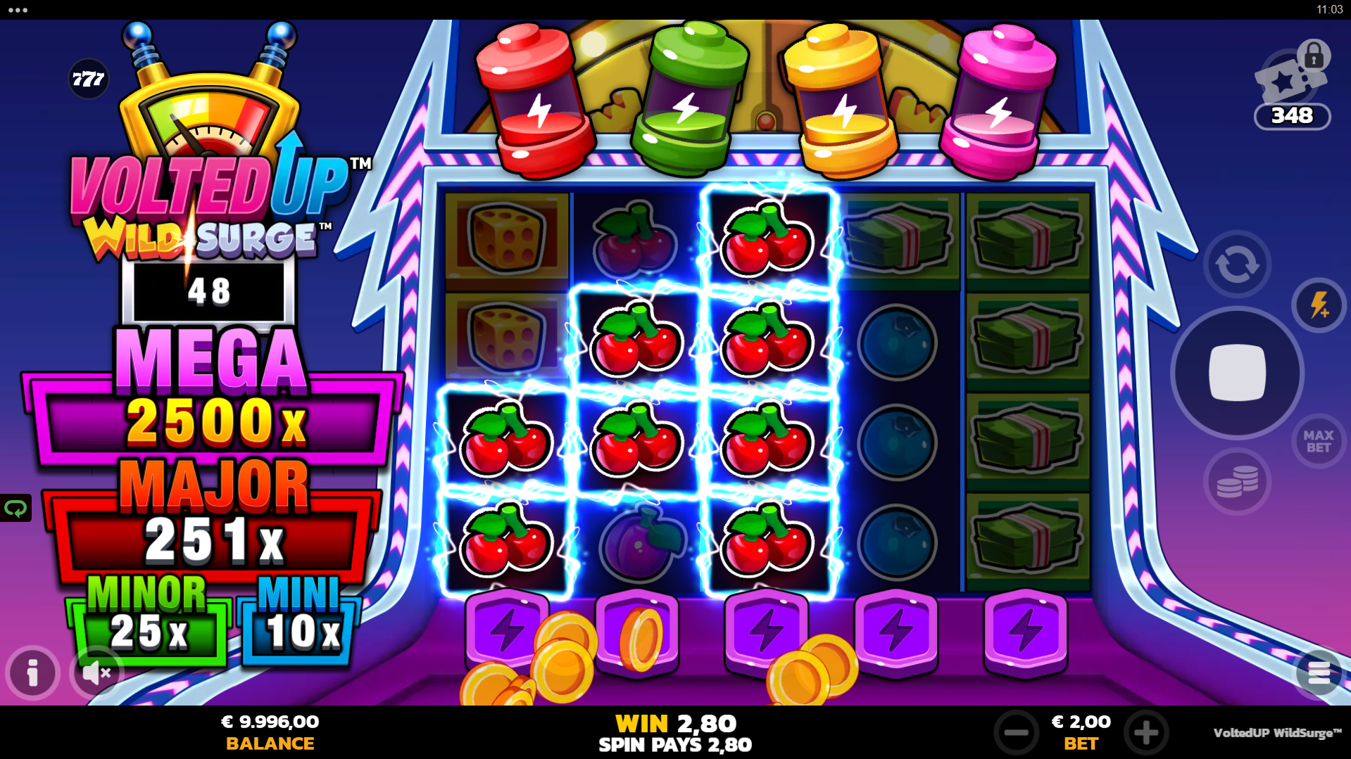 VoltedUP WildSurge Offers Players 20 Fixed Paylines