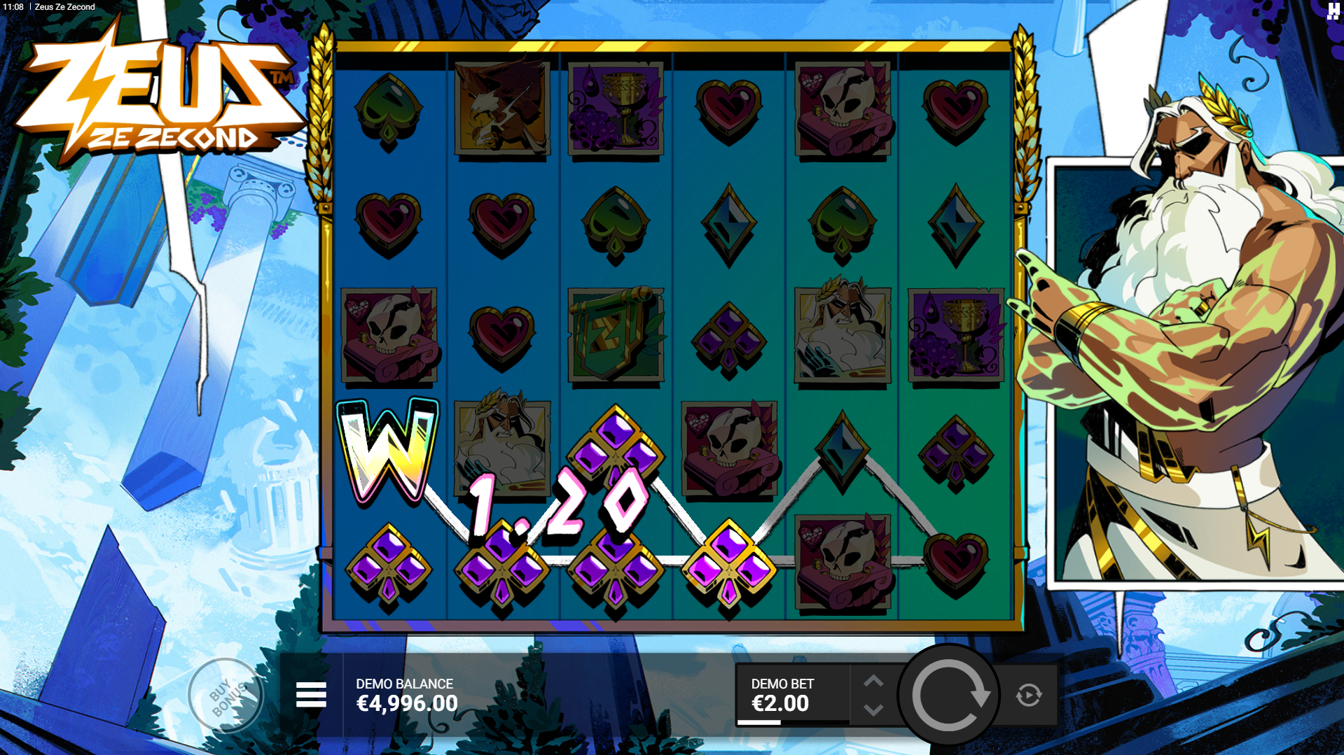 Zeus Ze Zecond Offers Players 19 Fixed Paylines