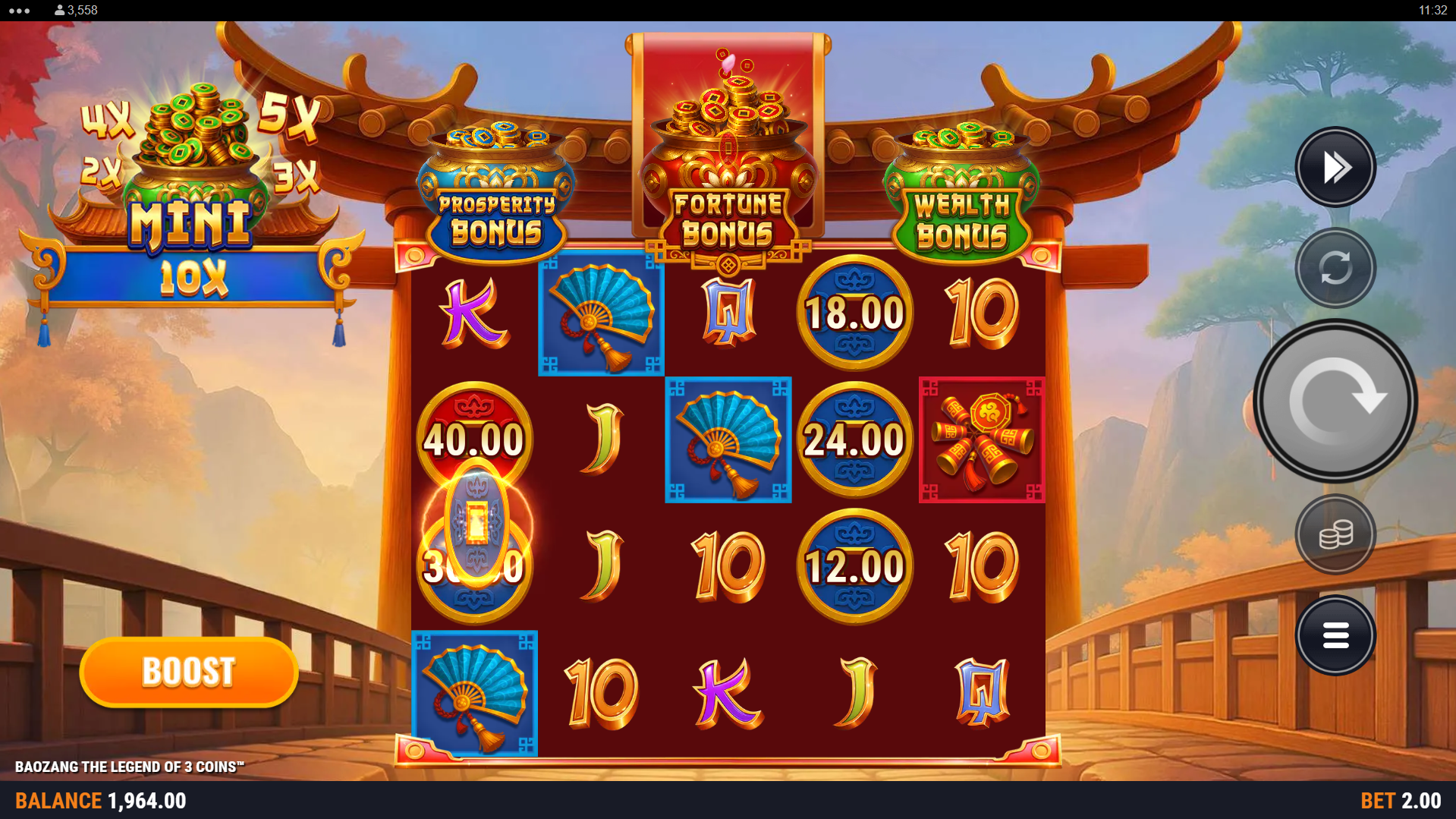 Land Coin SWymbols for the Chance of Triggering any of the 3 Bonus Round Variants 