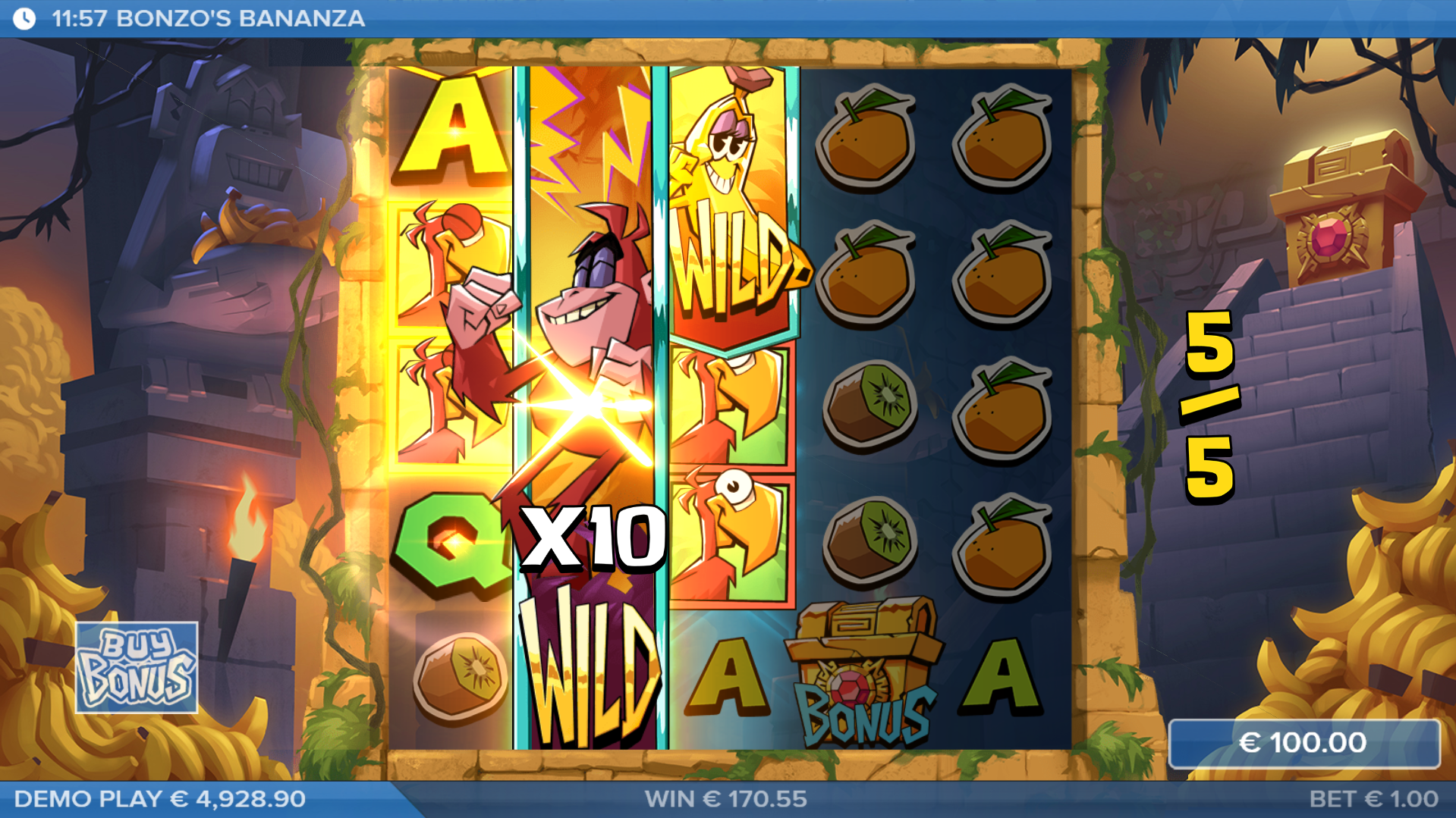 During Free Spins, Monkey Wilds Lock into Place for the Duration, Allowing for Progressive Multiplier Values