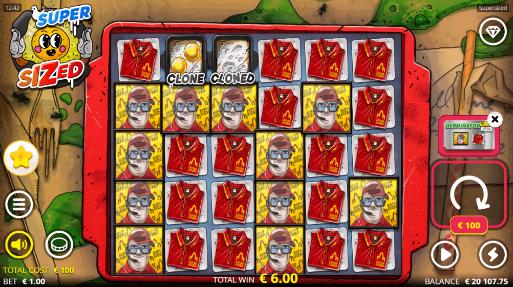 Land Clone and Press Symbols on the Reels For Symbol Synchronises and Removals, Increasing the Size of the Grid and Additional Wild Potential